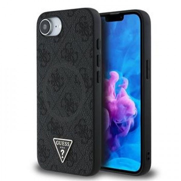 Guess Black Pu 4G Strass Triangle Metal Logo Case For Iphone 16E - Guhmpse4p4tdpk