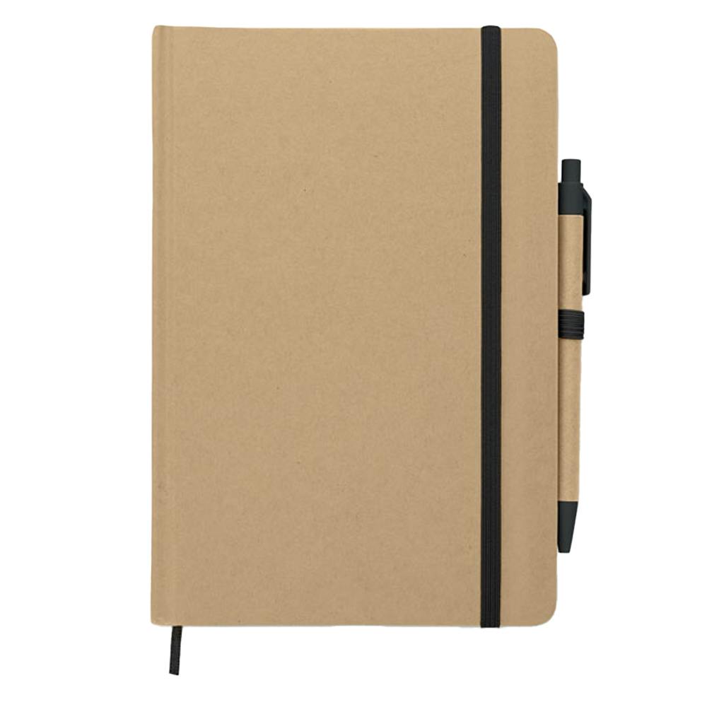 Midocean Black Caratil Recycled A5 Notebook & Pen - 1.2Cm X 21Cm X 14Cm