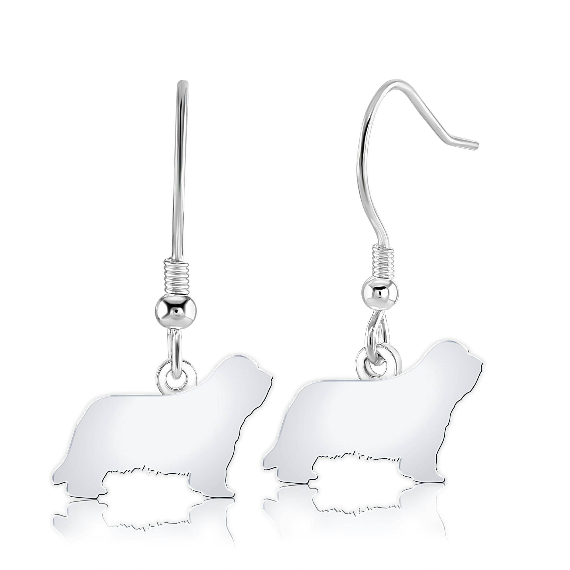 Mylee London Silver Bearded Collie Silhouette Earrings - No - Hook