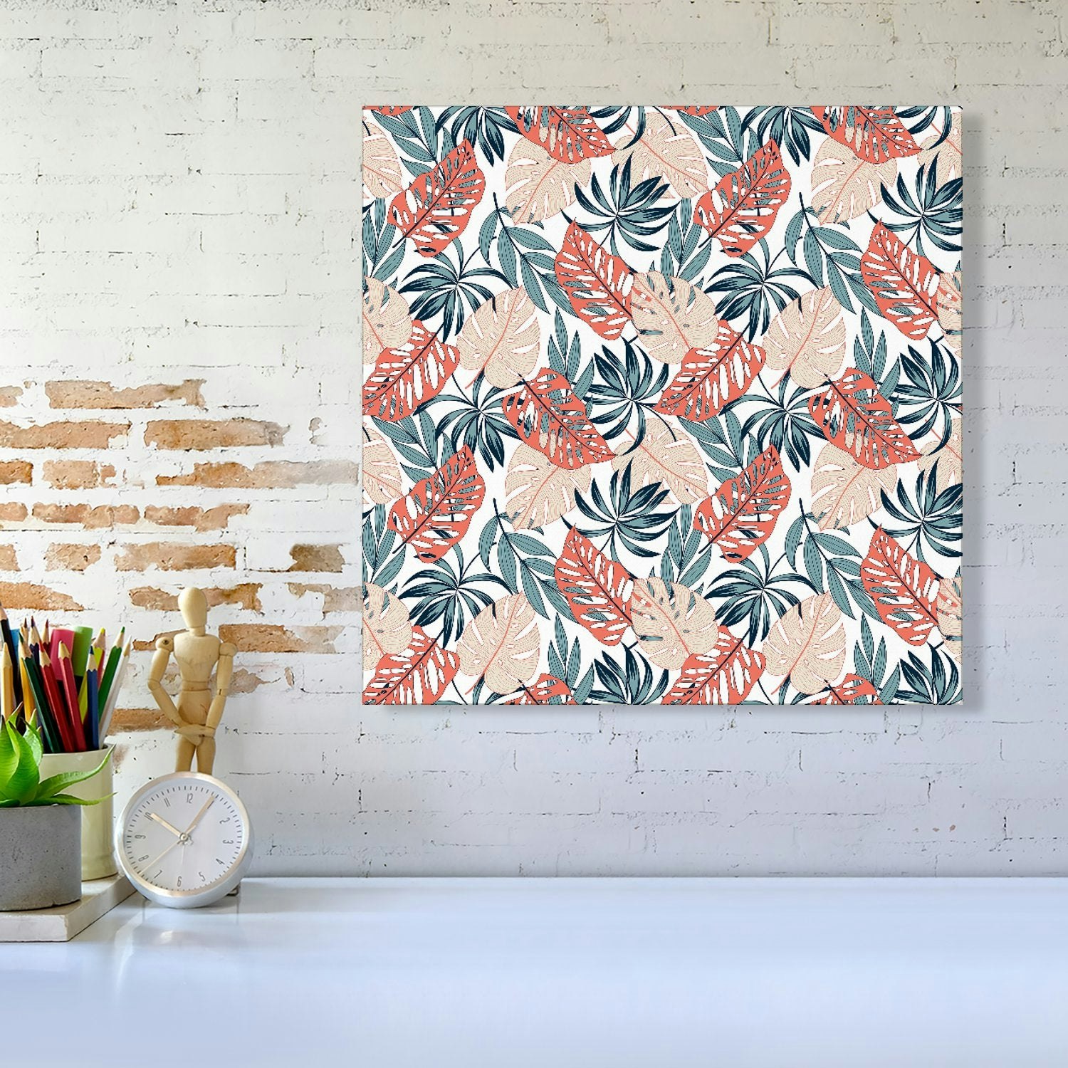 Rackhams Tropical Leaf Pattern Canvas - Large 30" X 30"