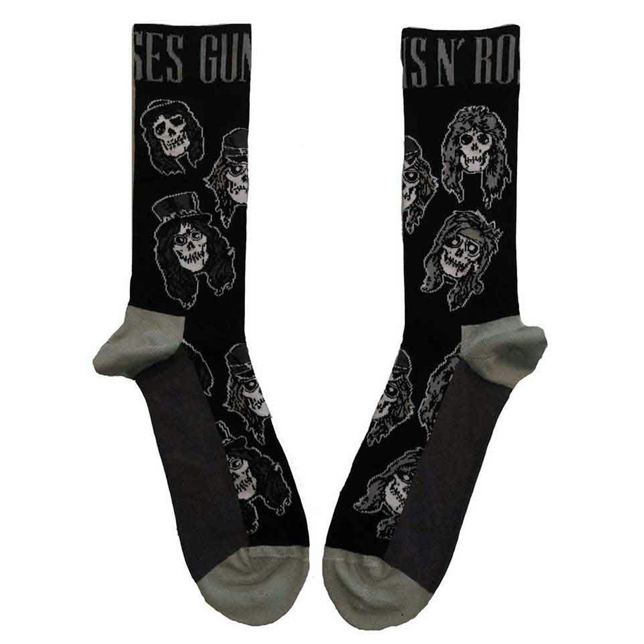 Paradiso Clothing Women's Guns N' Roses Skulls Band Monochrome Ankle Socks