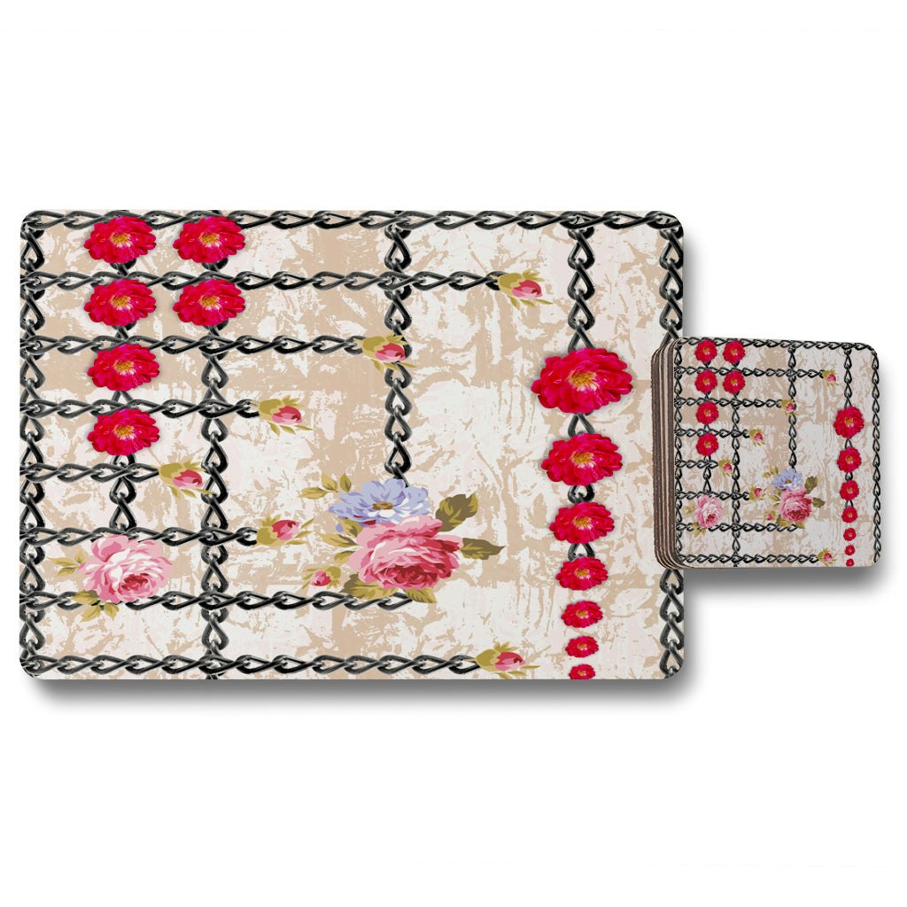 Benjamin Tate Design Flowers & Chains (Placemat & Coaster Set) Size 11