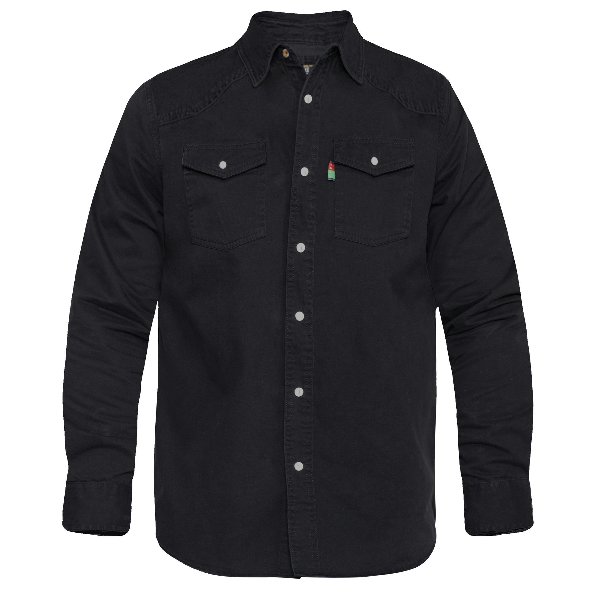 Duke Men's Black D555 Western Denim Shirt - XX-Large - 100% Cotton
