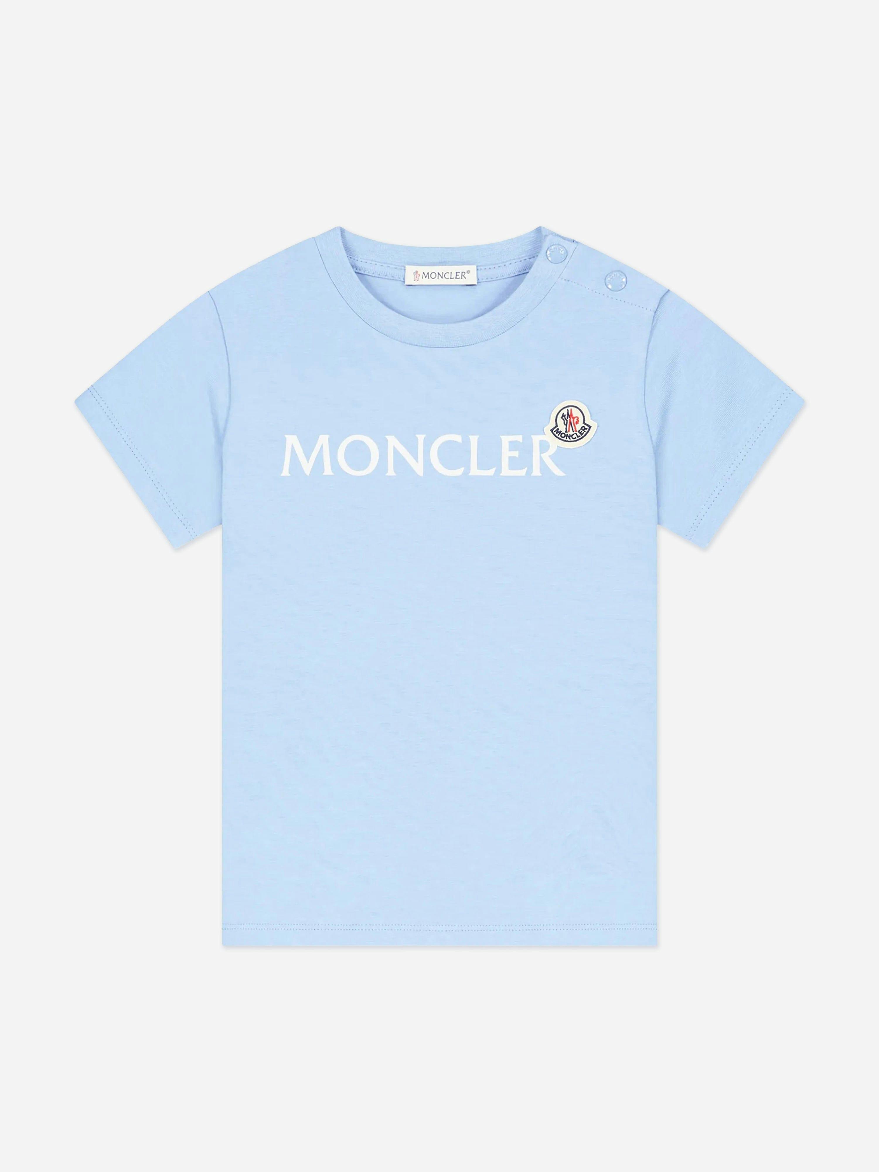 Moncler Enfant Men's Blue Baby Boys Logo T-Shirt In - 18 - 24 Mths