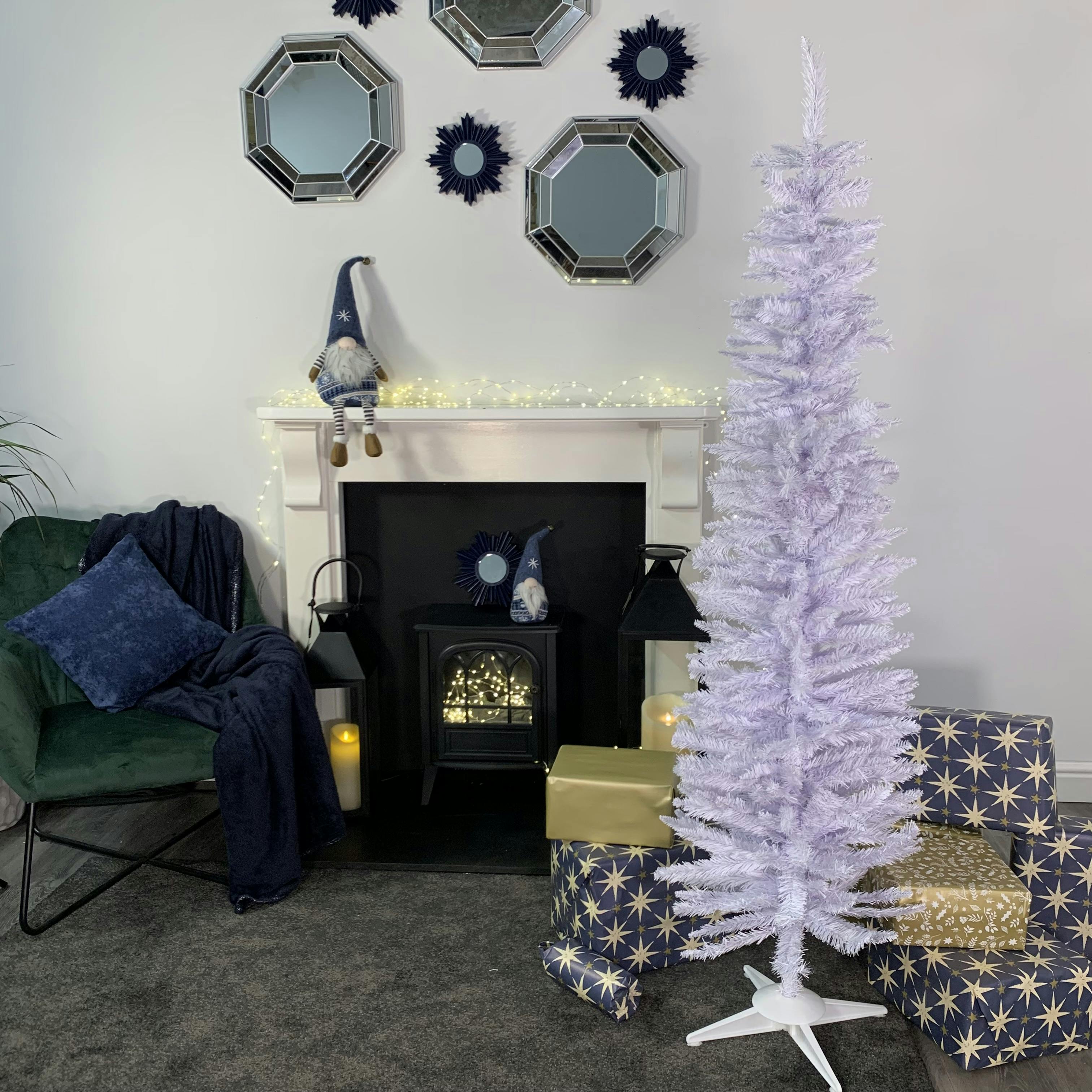 Rackhams White 6Ft (180Cm) Pencil Pine Christmas Tree With 321 Tips