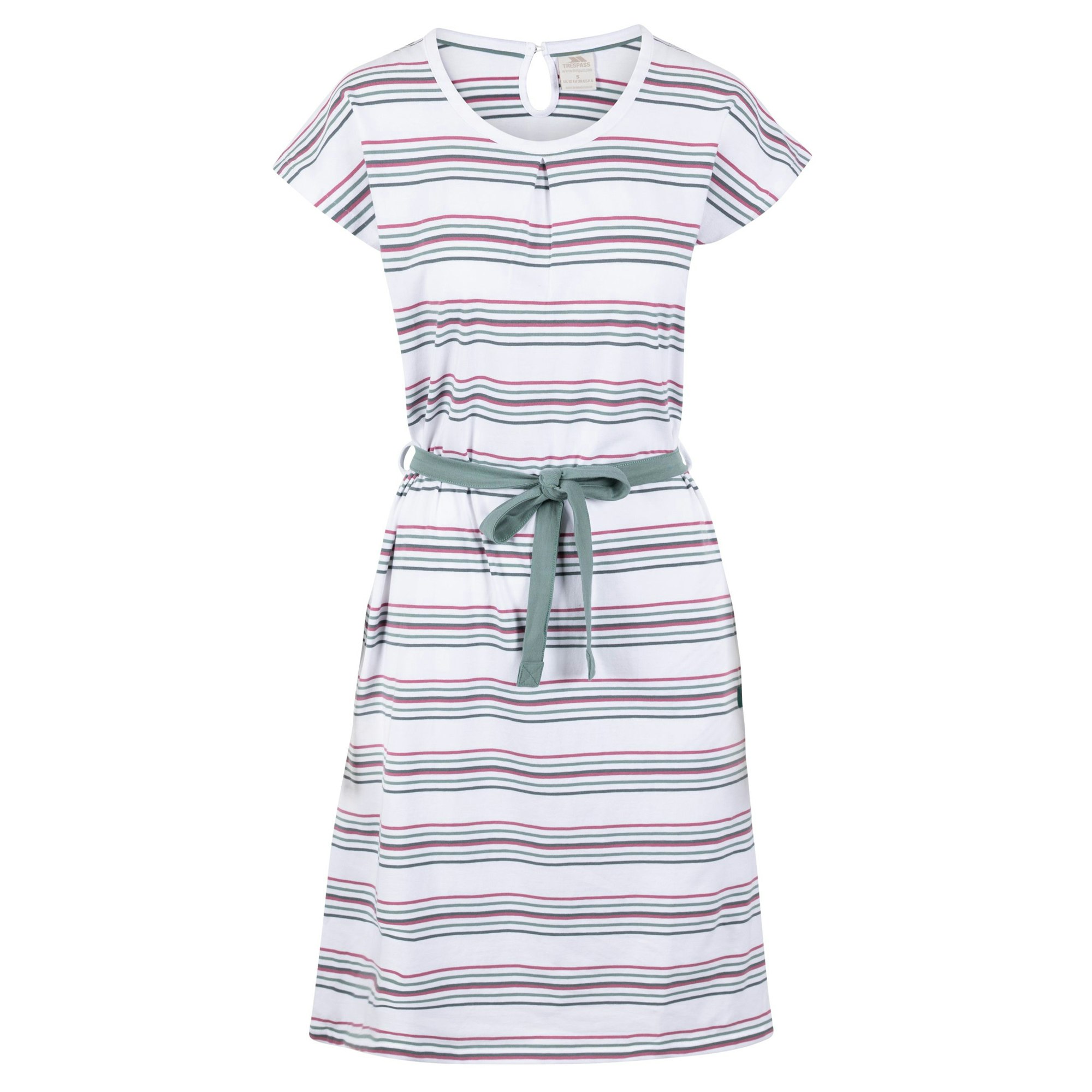 Trespass Women's / Lidia Round Neck Cotton Dress - Multicoloured Stripe - Multicoloured Stripe - Small