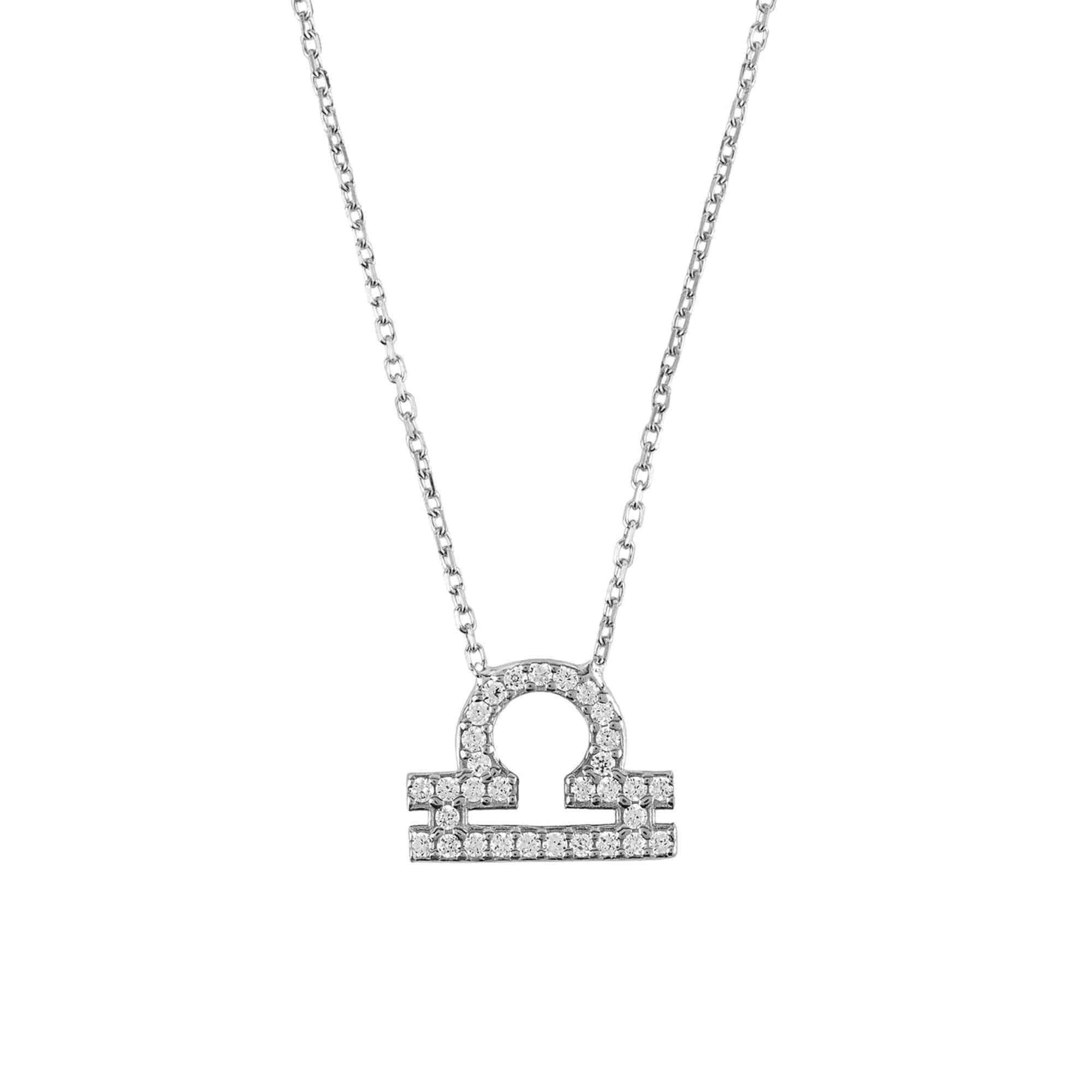 Latelita Silver Zodiac Star Sign Pendant Necklace Libra