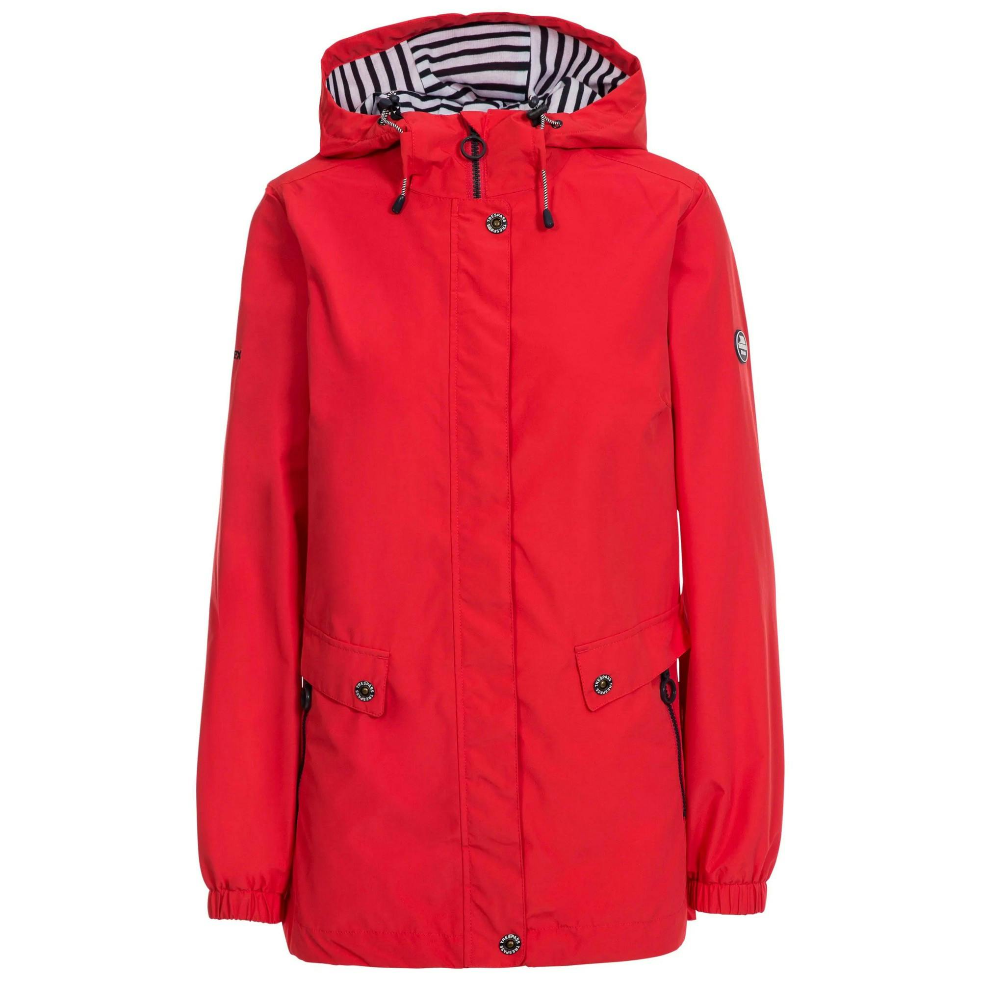 Trespass Women's Red / Flourish Waterproof Jacket - Xxs - 100% Polyester