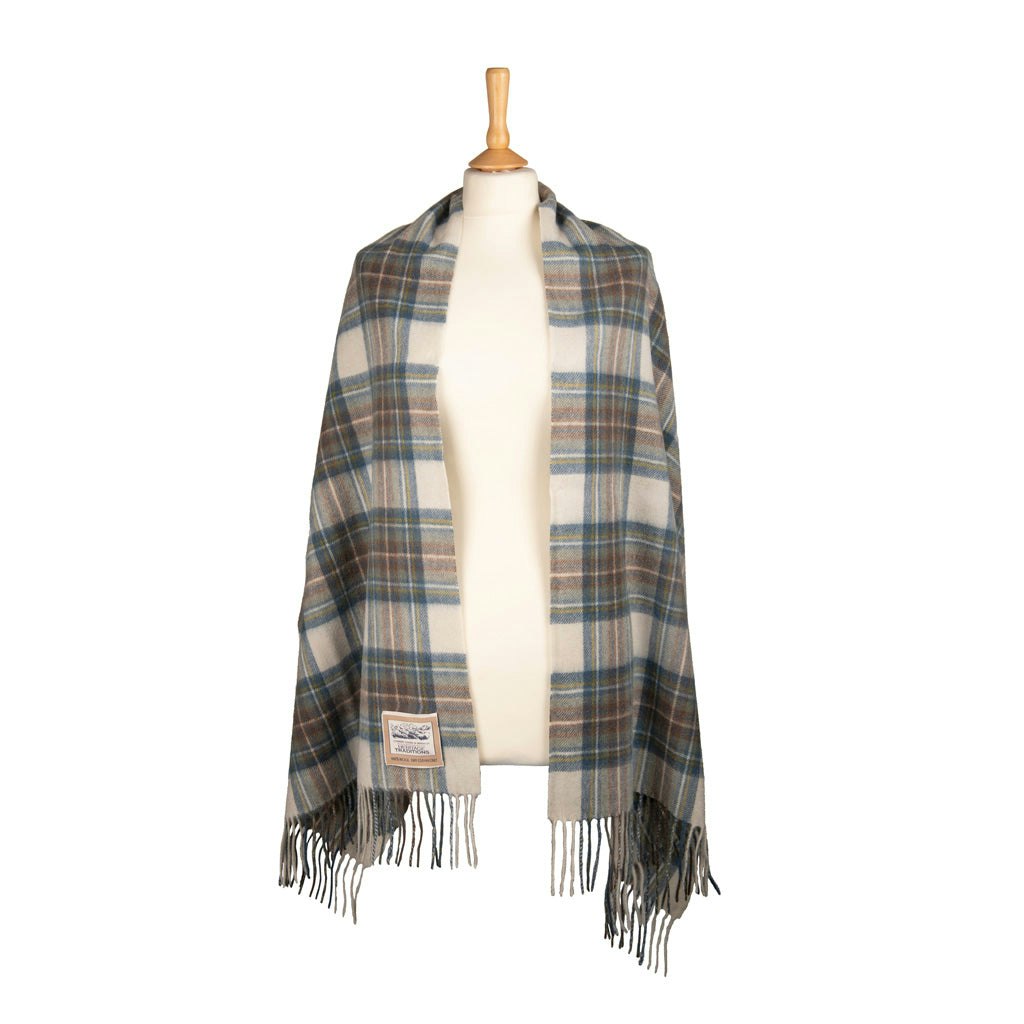 Heritage Traditions Blue Tartan Woollen Stole - Dress Stewart