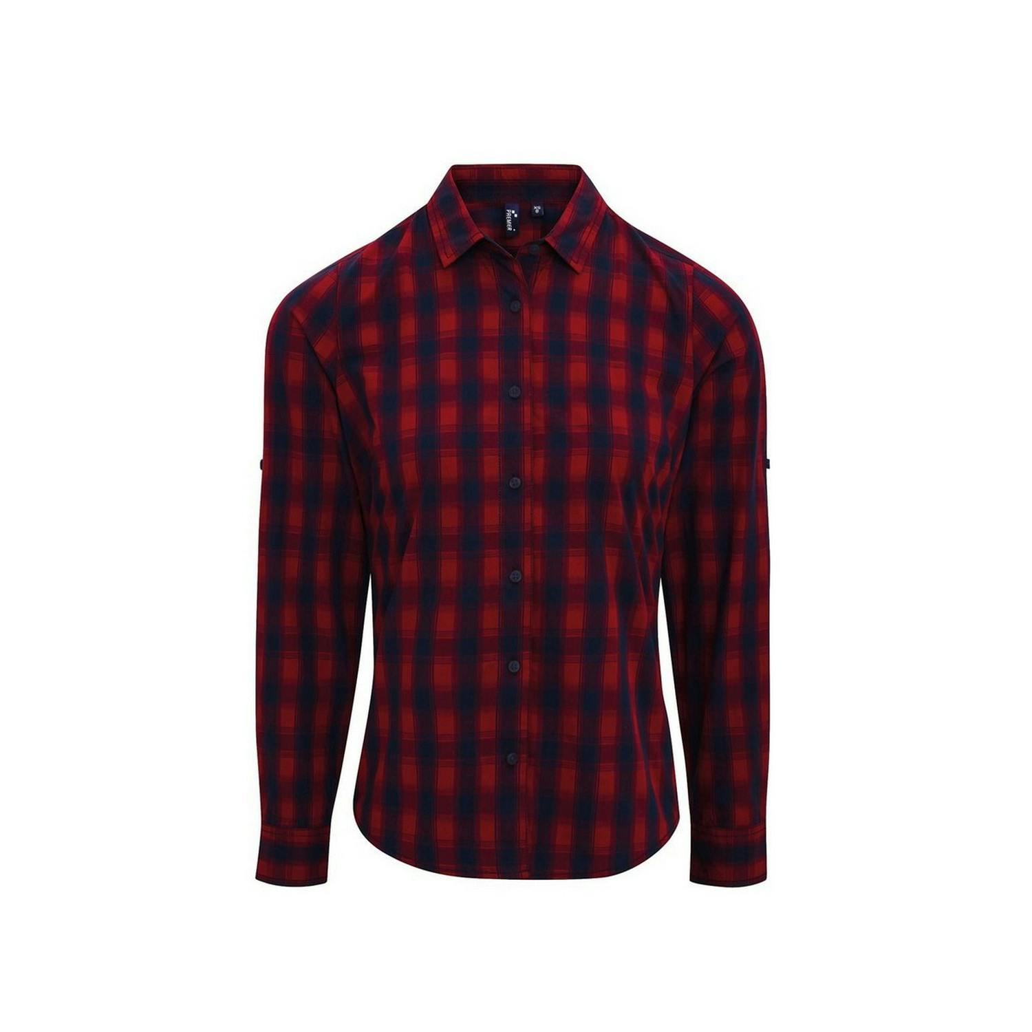 Premier Women's Red Mulligan Checked Long-Sleeved Shirt In | Size: Medium - Image 3