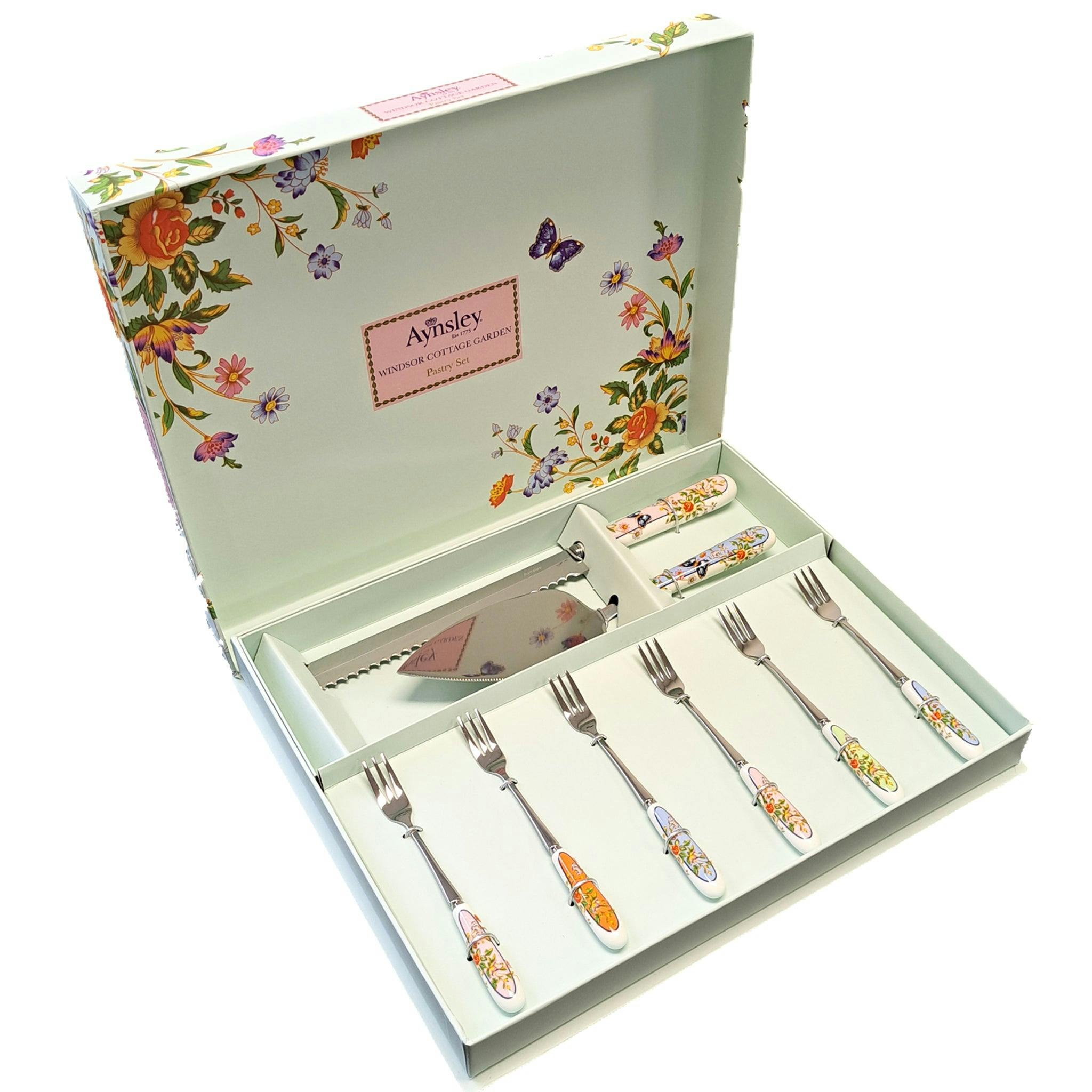Rackhams Aynsley Cottage Garden Pastry Set