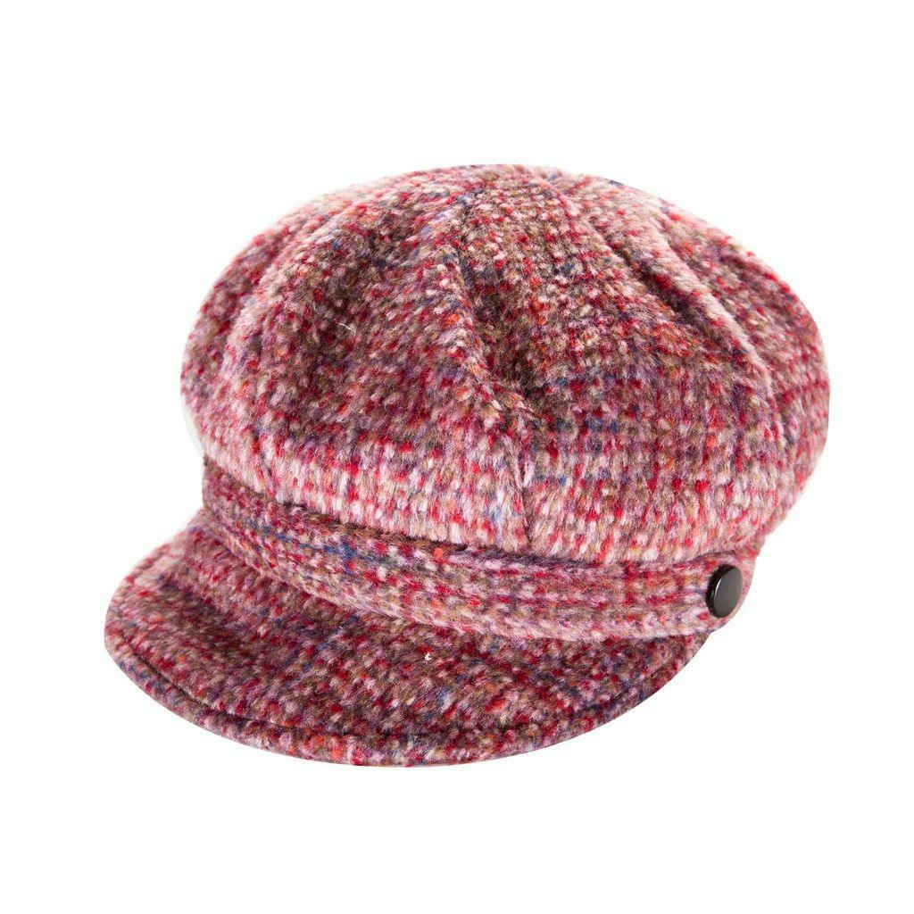 Heritage Traditions Pink Brushed Tweed Newsboy Cap - Brushed Blush