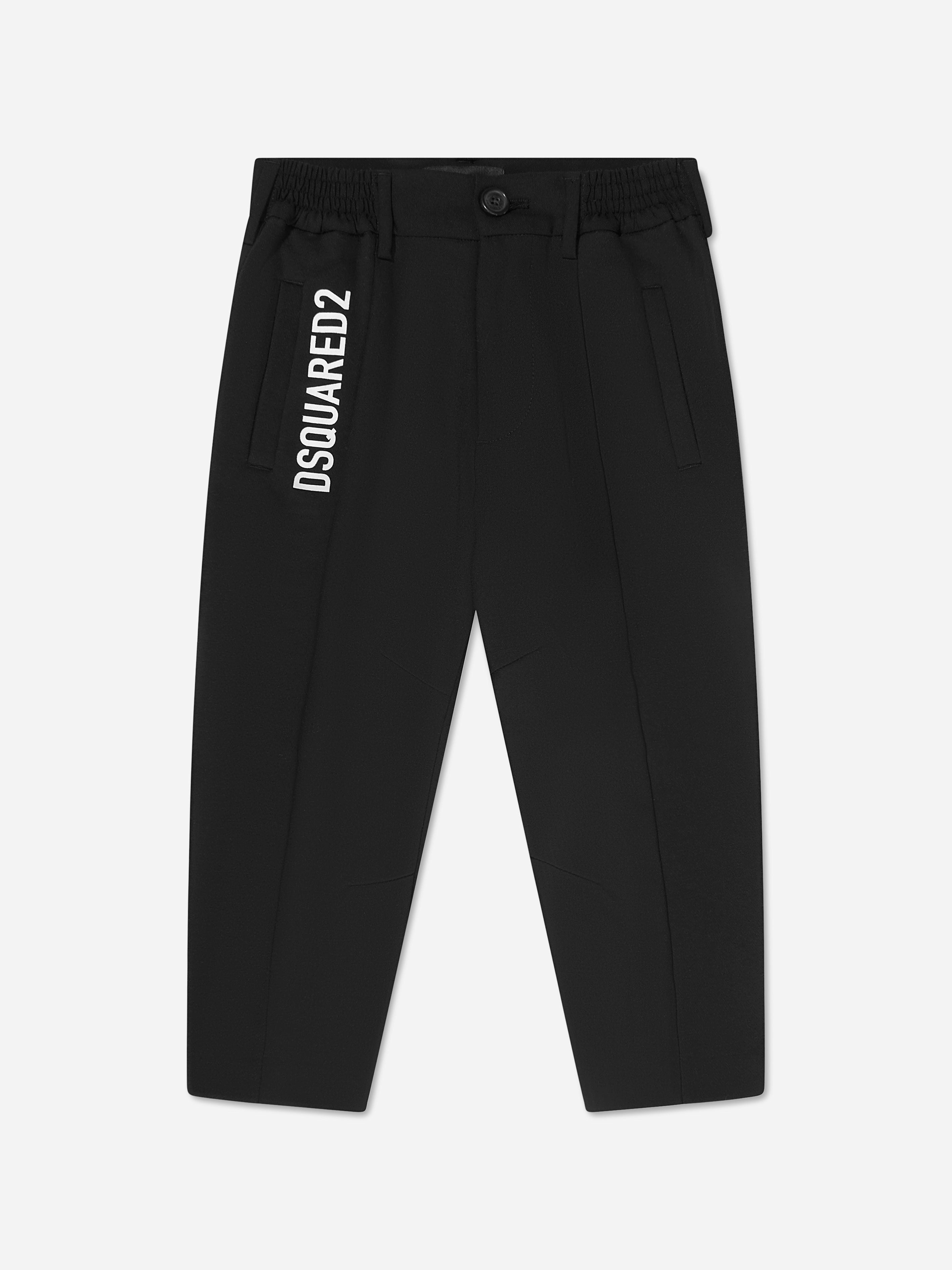 Dsquared2 Kids Boys Black Dsquared2 Logo Print Trousers - 10 Yrs