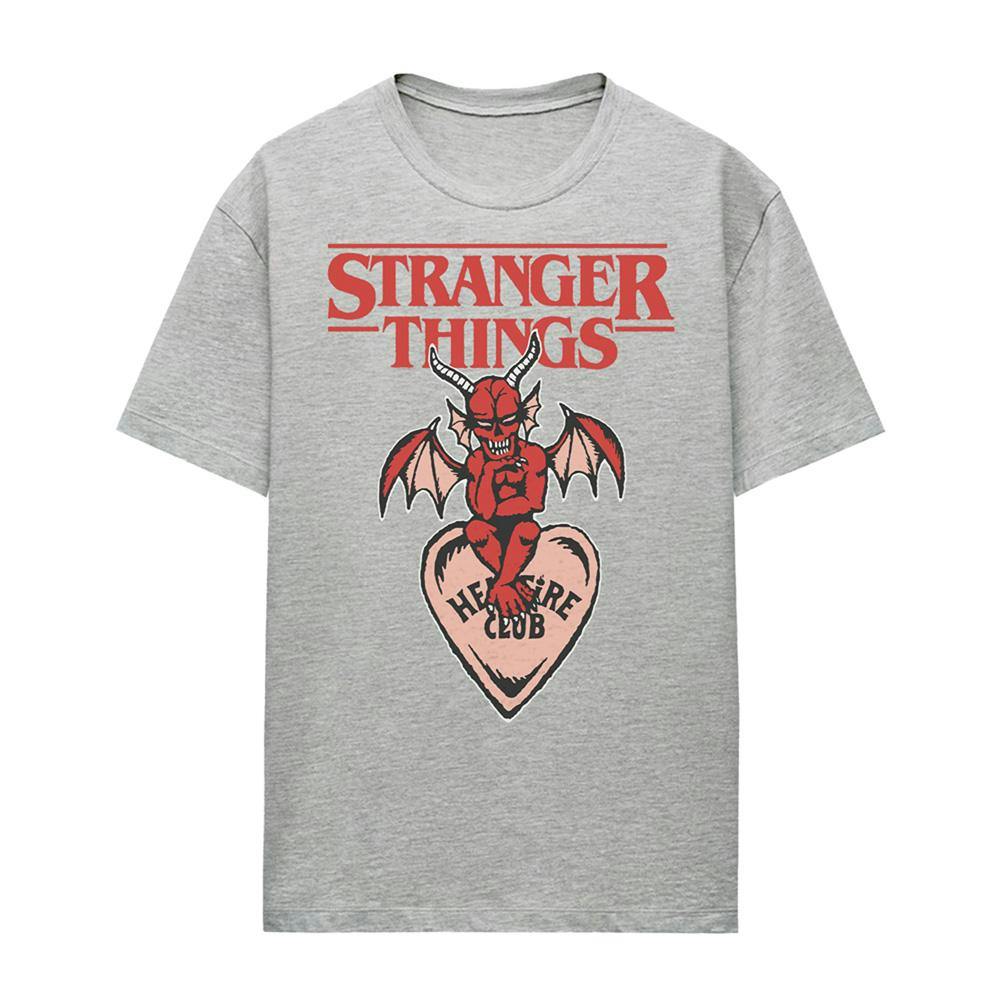 Stranger Things Women's Hellfire Heart T-Shirt - Athletic Heather - Xxl - Athletic Heather