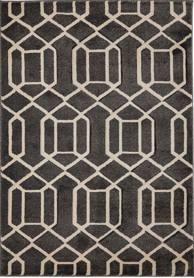 The Rugs Grey Newport Lattice Rug – Geometric - 80X150 Cm