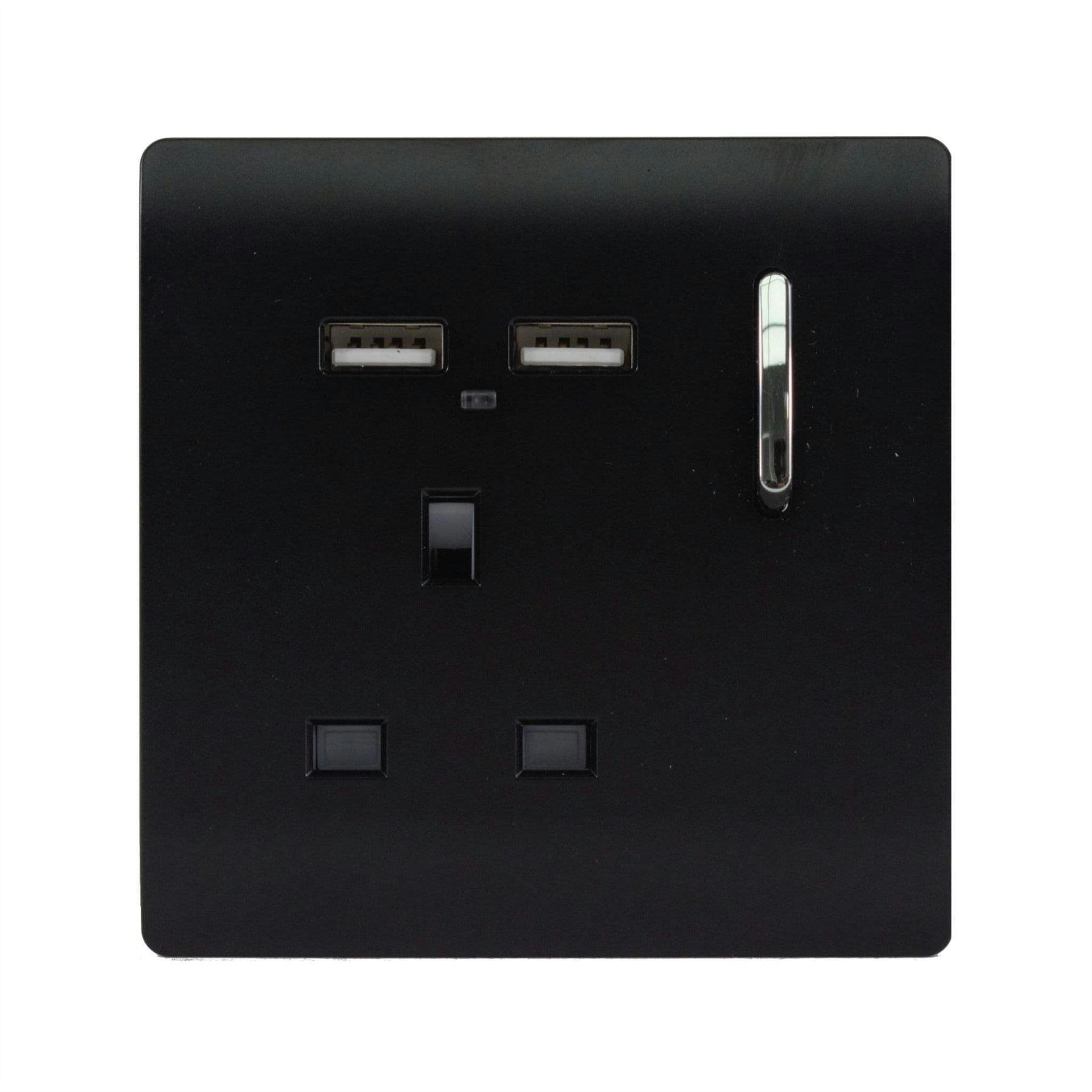 Trendi Switch 1 Gang 13Amp Matt Black Switched Plug Socket - Image 6
