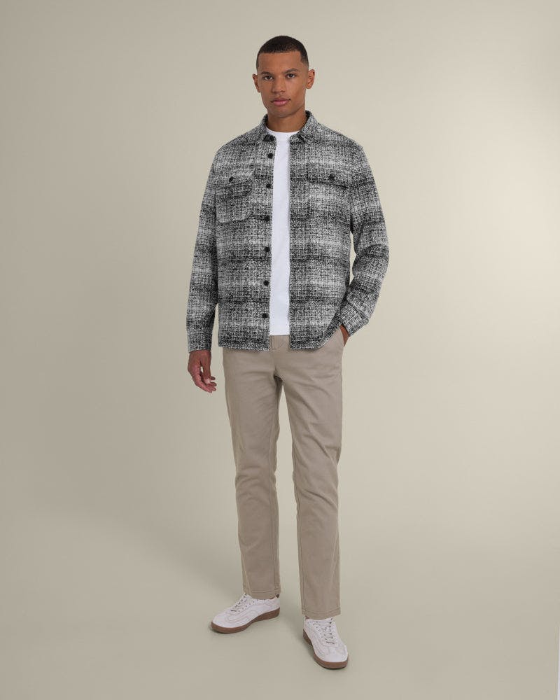 Larsson & Co Black Dragor - Shadow Check Jersey Casual Overshirt - L
