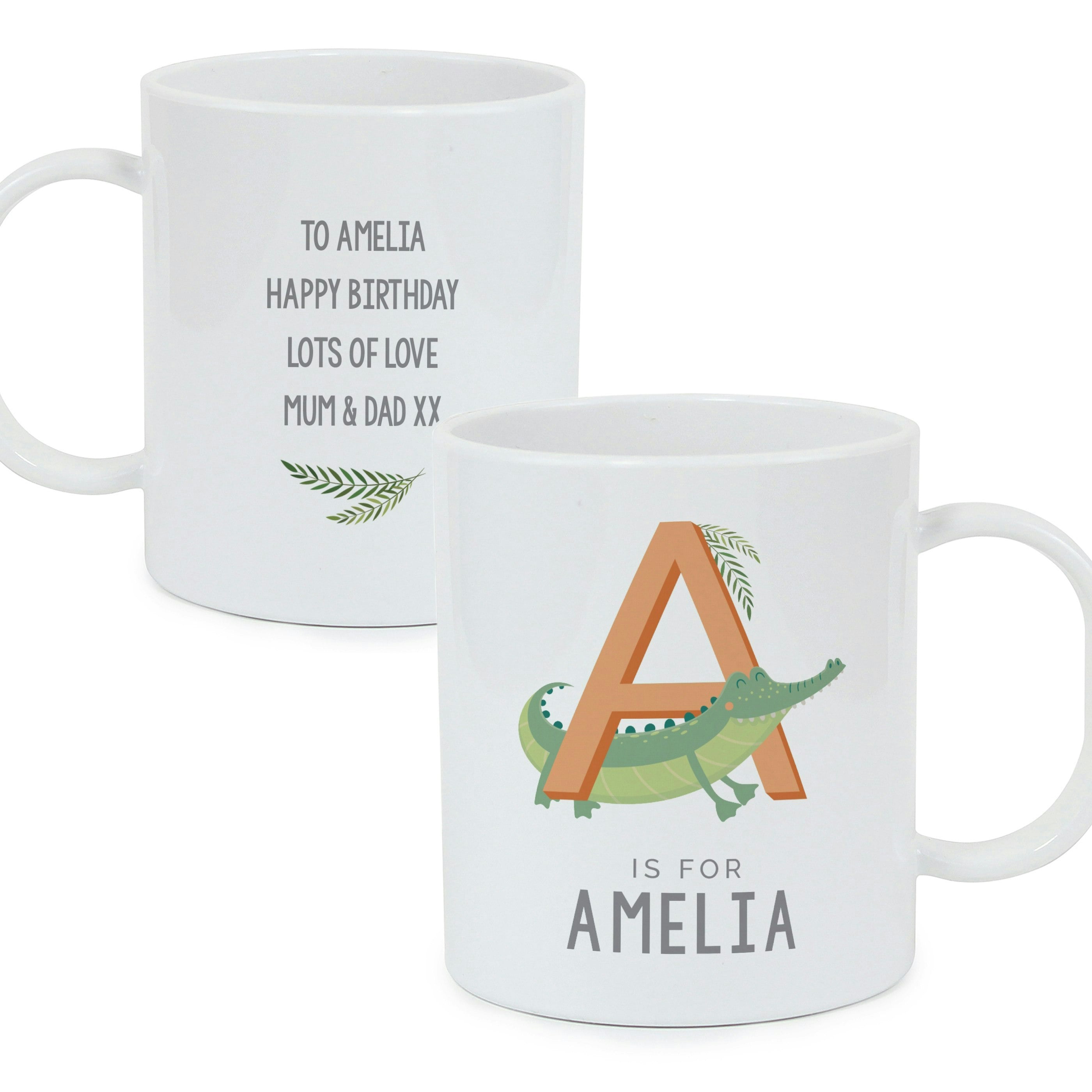 Rackhams Personalised Animal Alphabet Plastic Mug