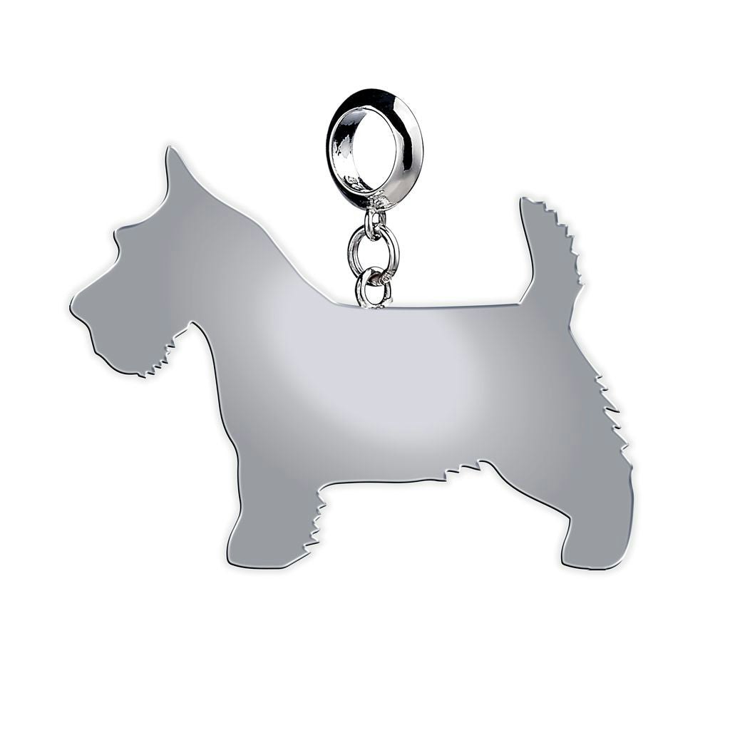 Mylee London Silver Scottish Terrier Silhouette Charm - Slider Charm - No