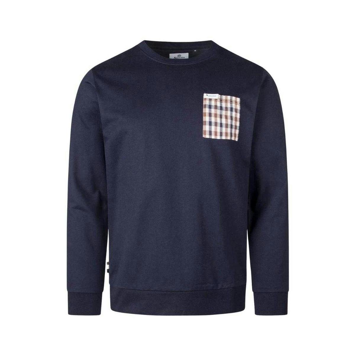 Aquascutum Unisex Adult Active Iconic Pocket Sweatshirt - Navy - Navy - Xl - 100% Cotton