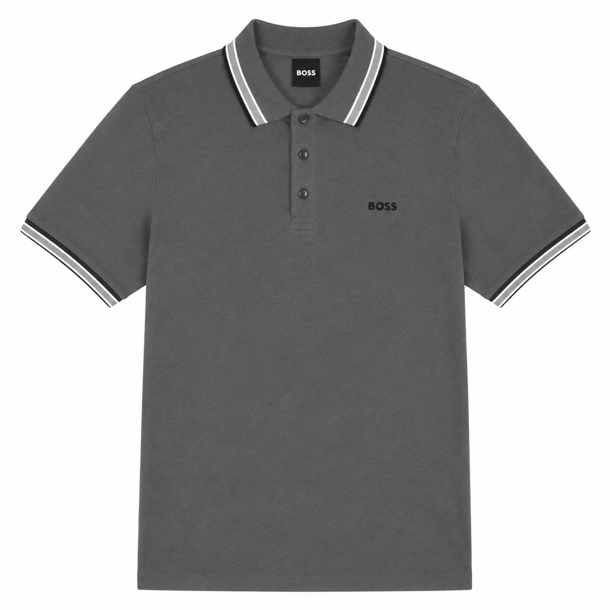 Boss Dark/Grey Paddy Piqué Polo Shirt - Xxl