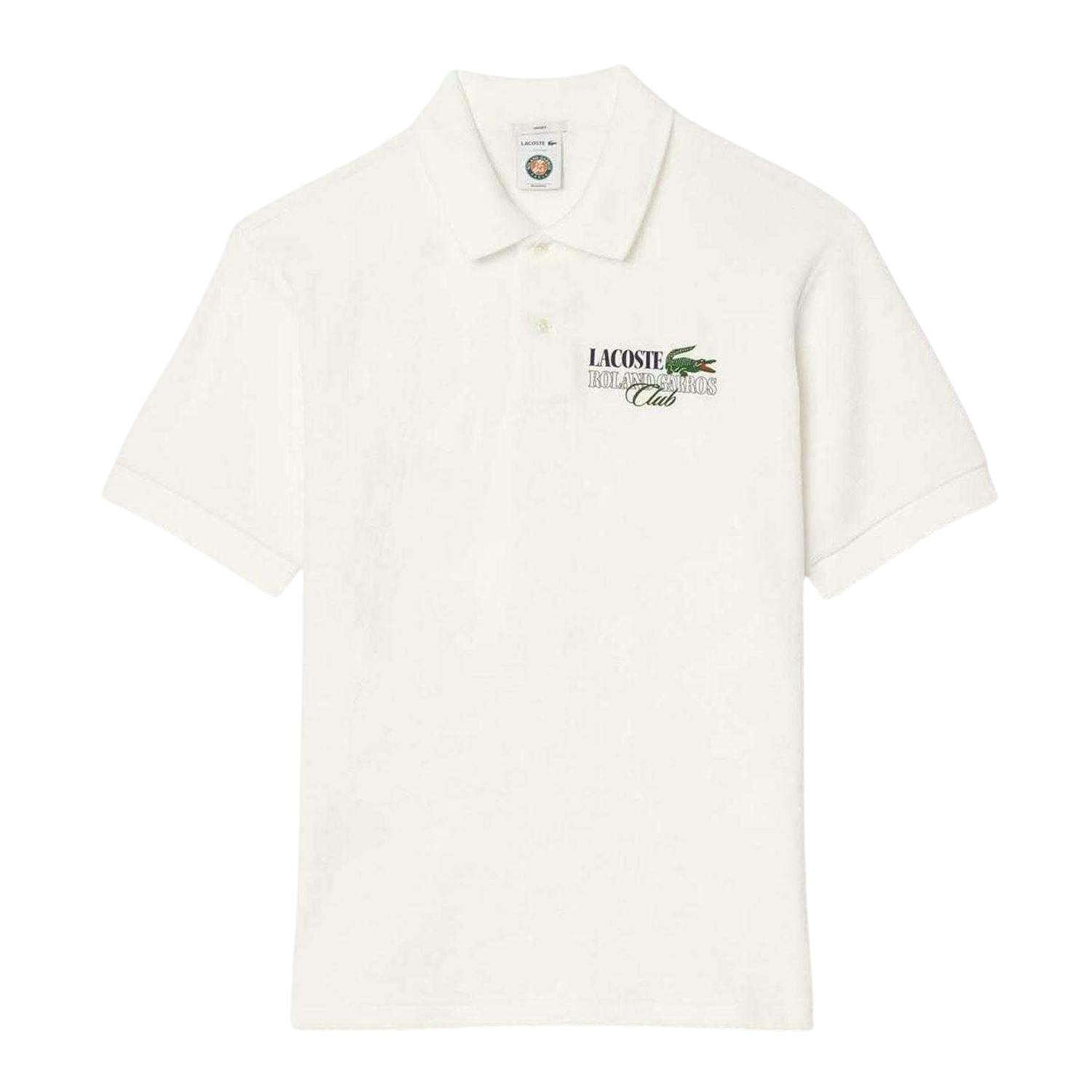 Lacoste Unisex Cream Adult Roland Garros Edition Terrycloth Tennis Polo Shirt - S - 100% Mixed
