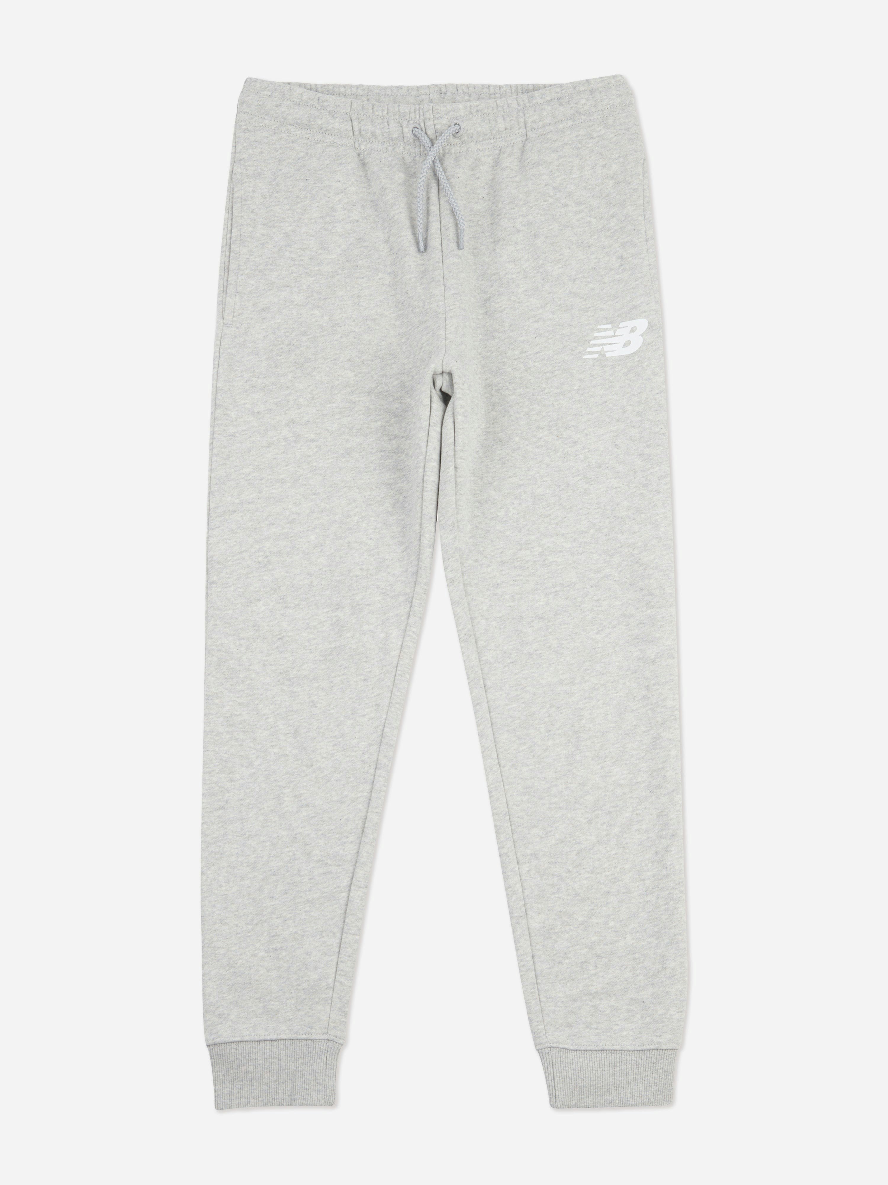 New Balance Boys Grey Brush Back Stacked Logo Joggers In - 3 - 4 Yrs