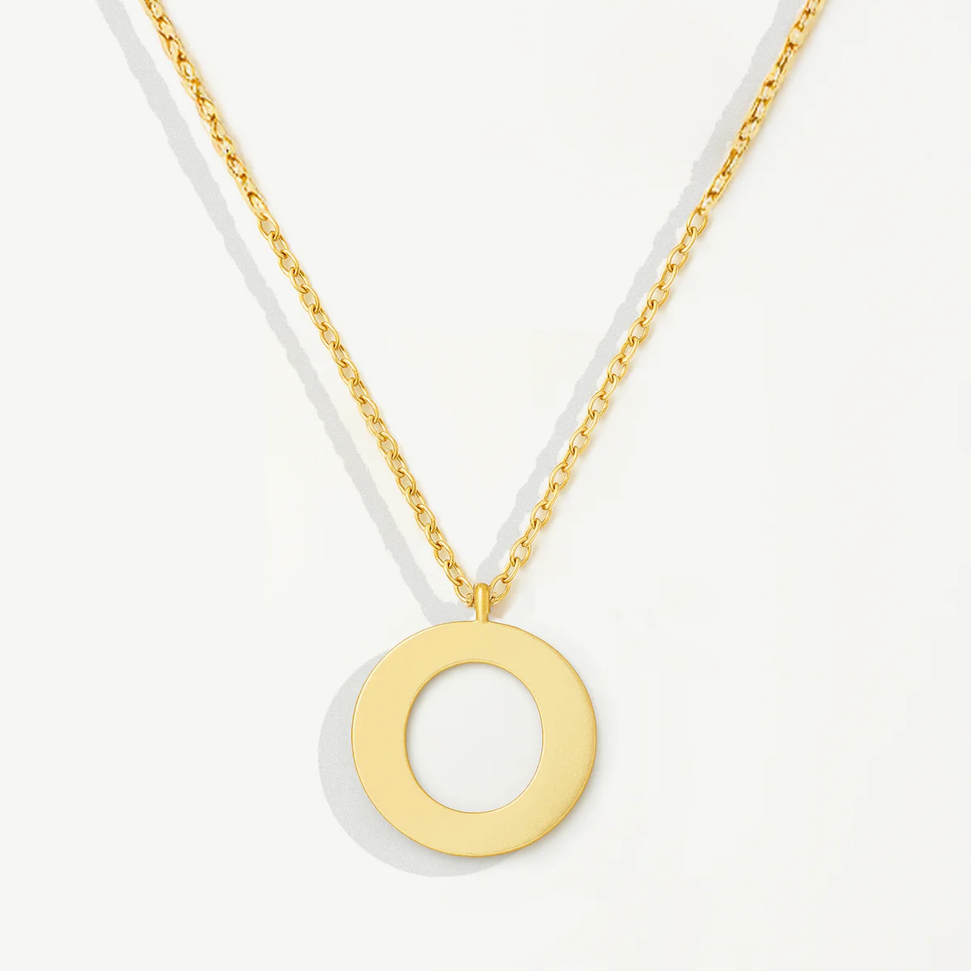 Muchv Gold Initial Pendant Necklace - O
