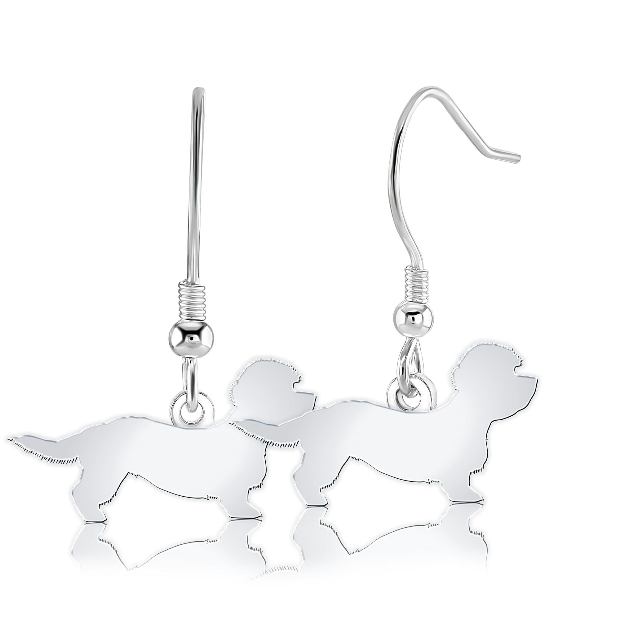 Mylee London Silver Dandie Dinmont Terrier Silhouette Earrings - No - Hook
