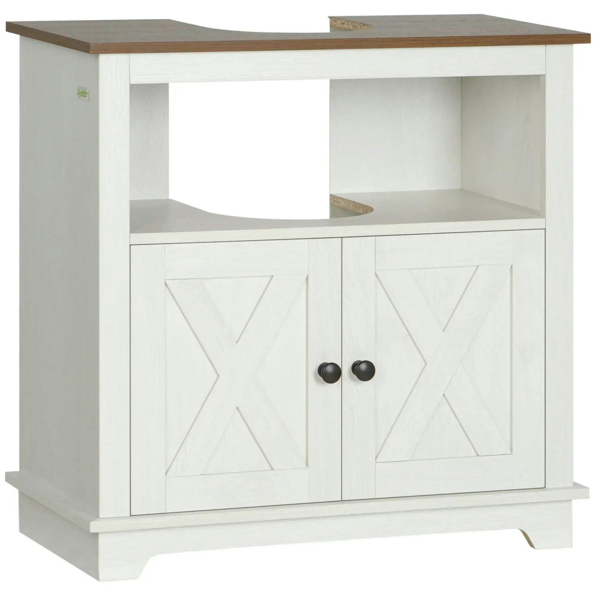 Rackhams White Bathroom Sink Cabinet, Freestanding Under Sink Cabinet, - Image 6
