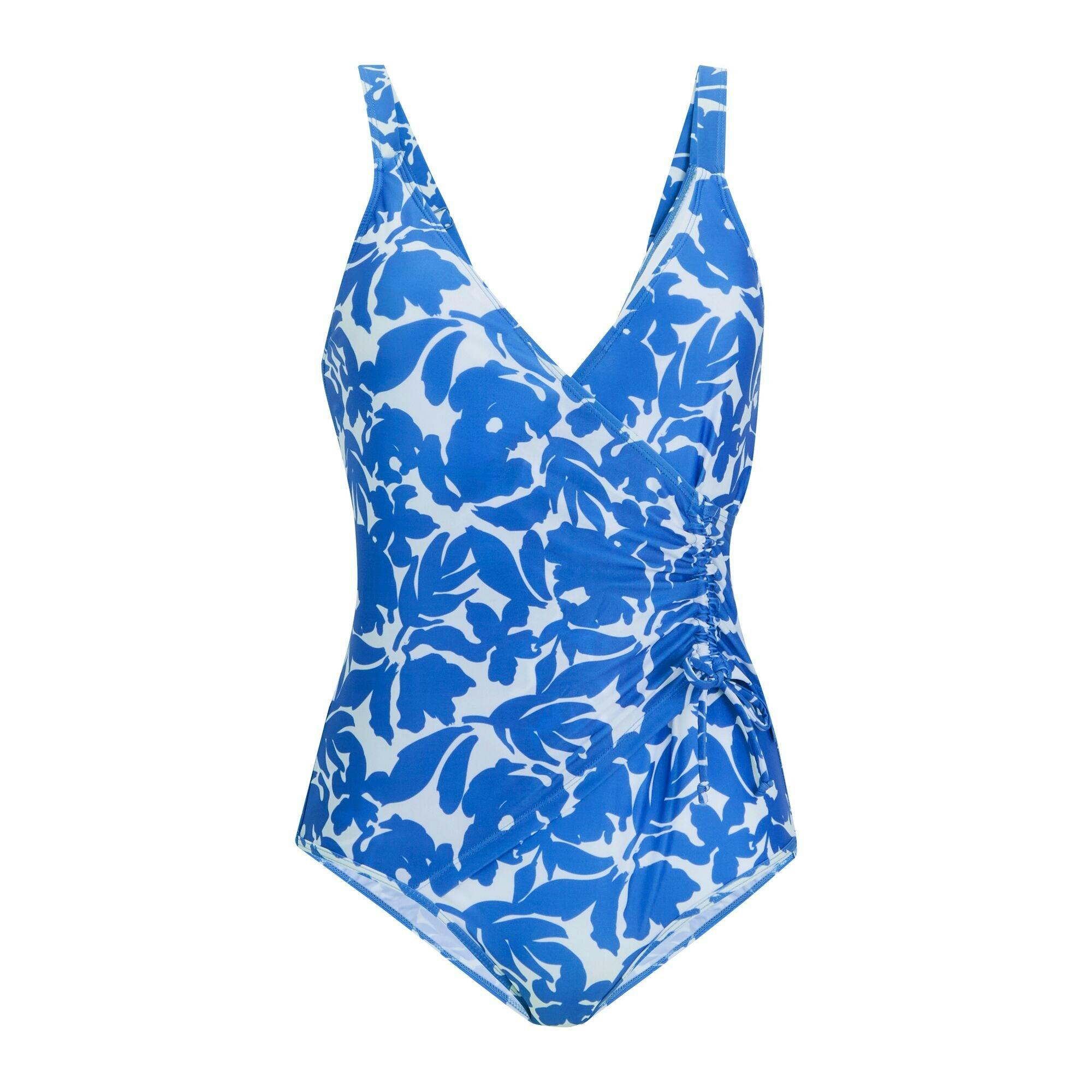 Regatta Women's Blue Baylenne Fleur Bloom One Piece Swimsuit - 8 Uk - 85% Recycled Polyester/15% Elastane