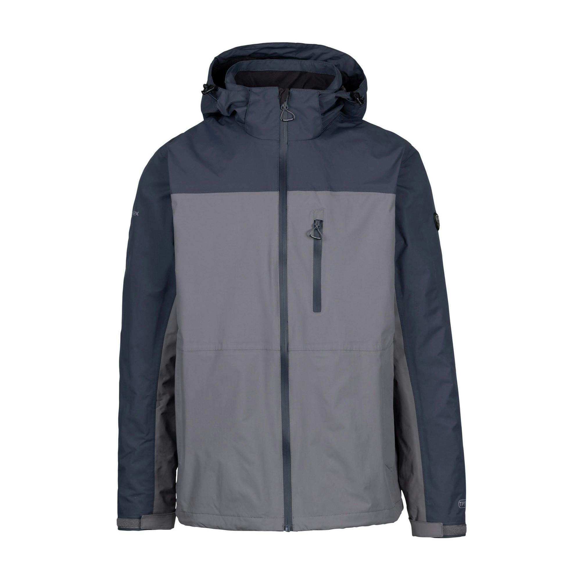 Trespass Men's Grey Curbridge Tp75 Waterproof Jacket - Storm - Xxs - Storm - 100% Polyamide