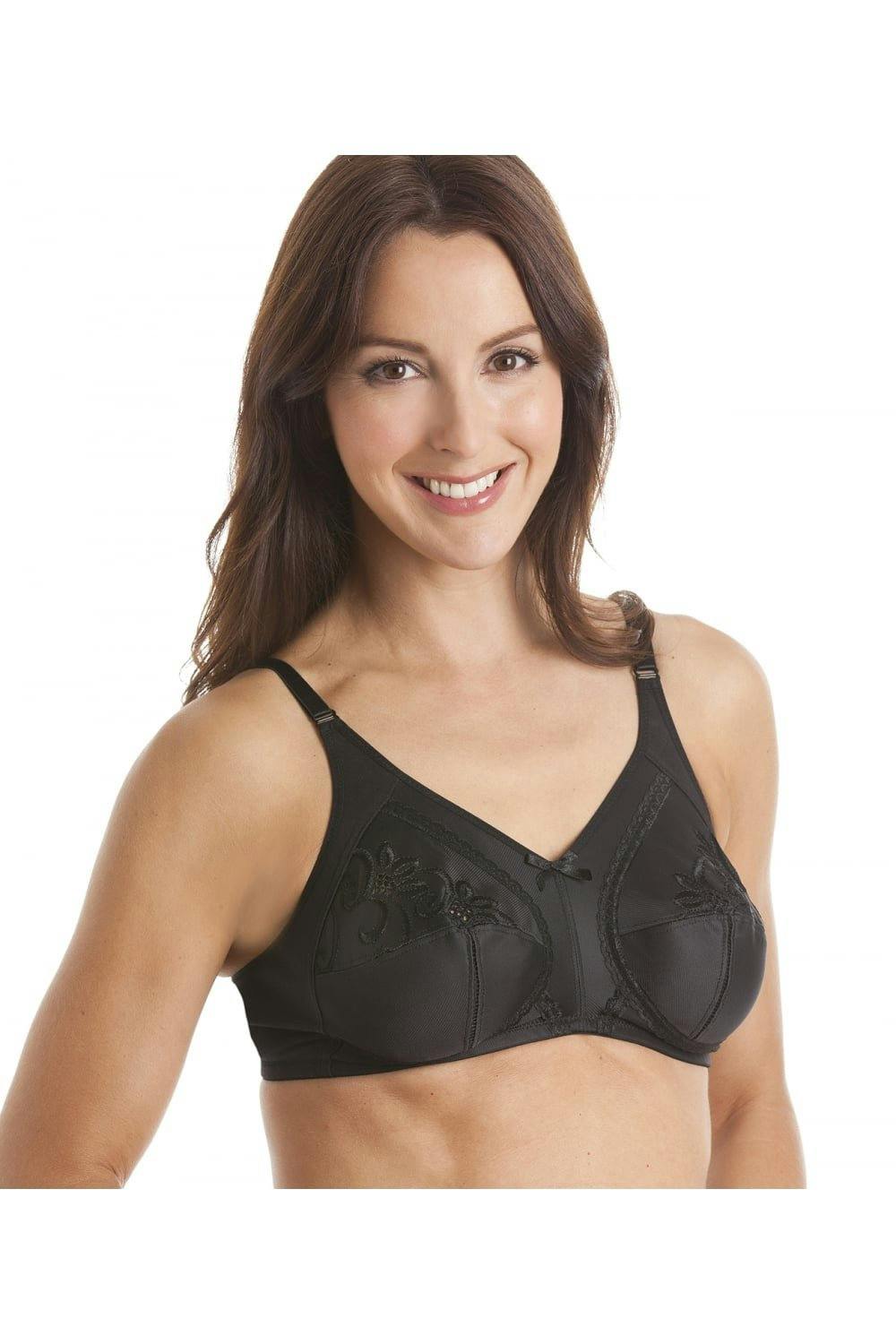 Camille Women's Black Non Wired Soft Cup Bra - 40B