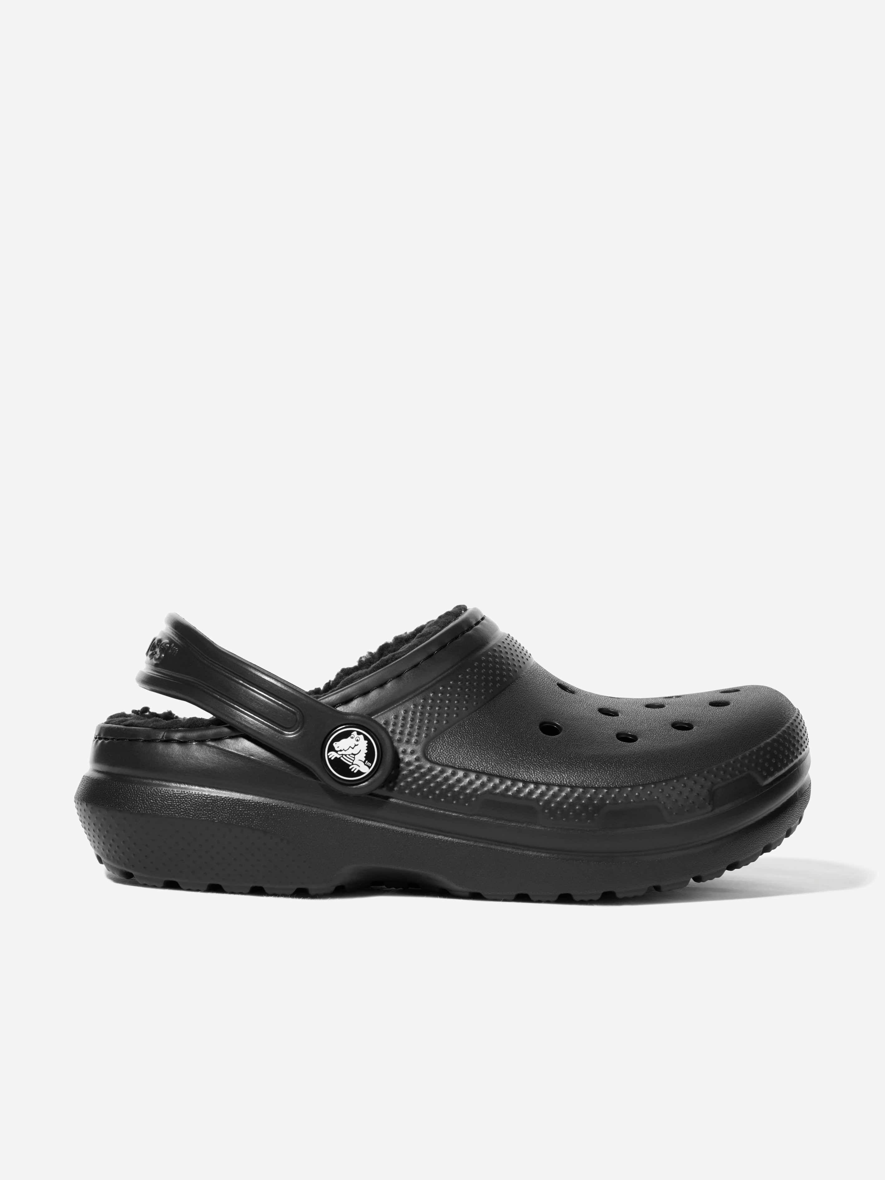 Crocs Black Kids Classic Lined Clog In - Eu 23 - 24 Uk 7 Us 7