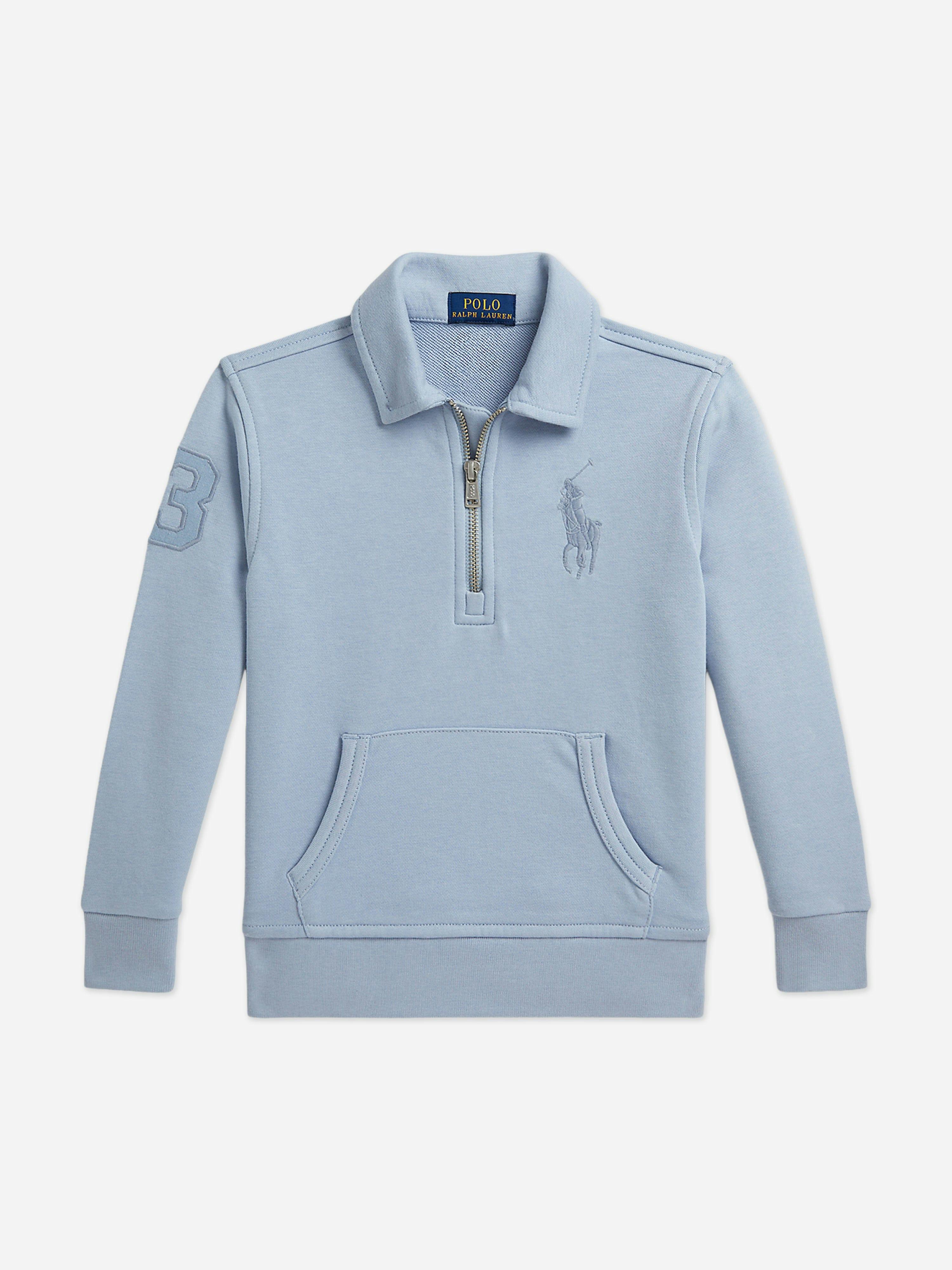 Ralph Lauren Kids Boys Blue Ralph Lauren Half Zip Sweatshirt In - 18 - 20 Yrs
