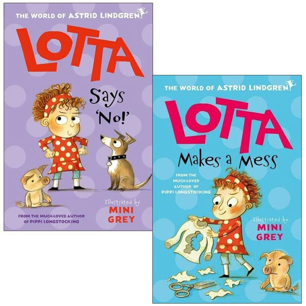 Oxford University Press Grey Astrid Lindgren Lotta Collection 2 Books Set (Lotta Says 'No!' & Lotta Makes A Mess)