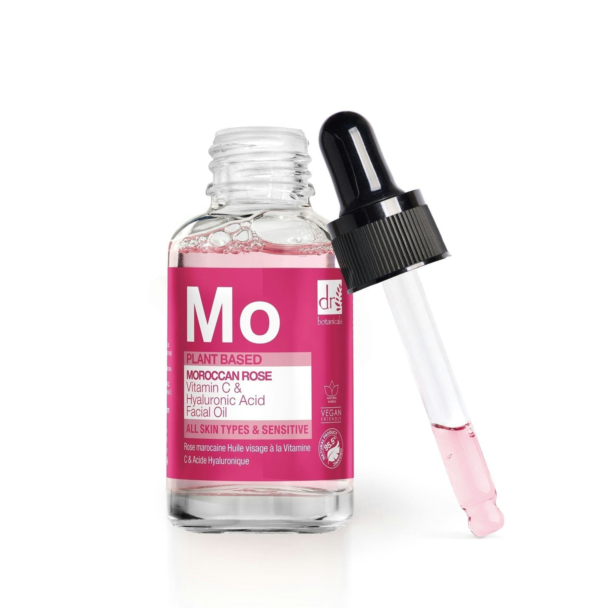 Dr Botanicals Moroccan Rose Facial Oil With Hyaluronic Acid & Vitamin C 30Ml
