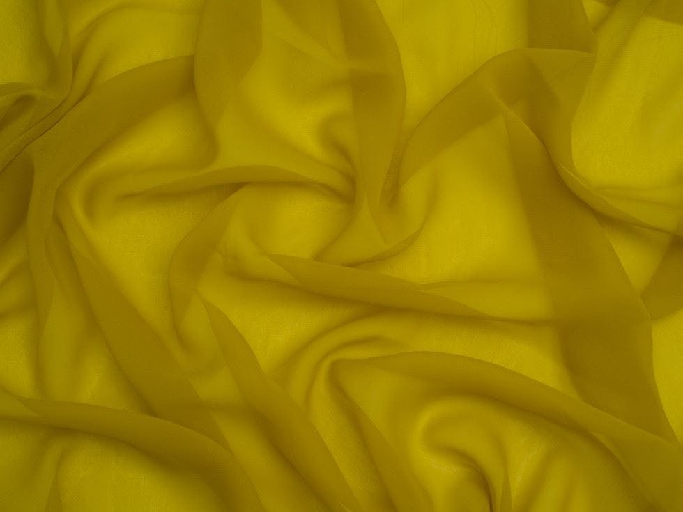 Minerva Core Range Light Minerva Sheer Chiffon Fabric - Plain Design Dressmaking Fabric, 110 Cm / 44" Wide - Per Metre - Chartreuse