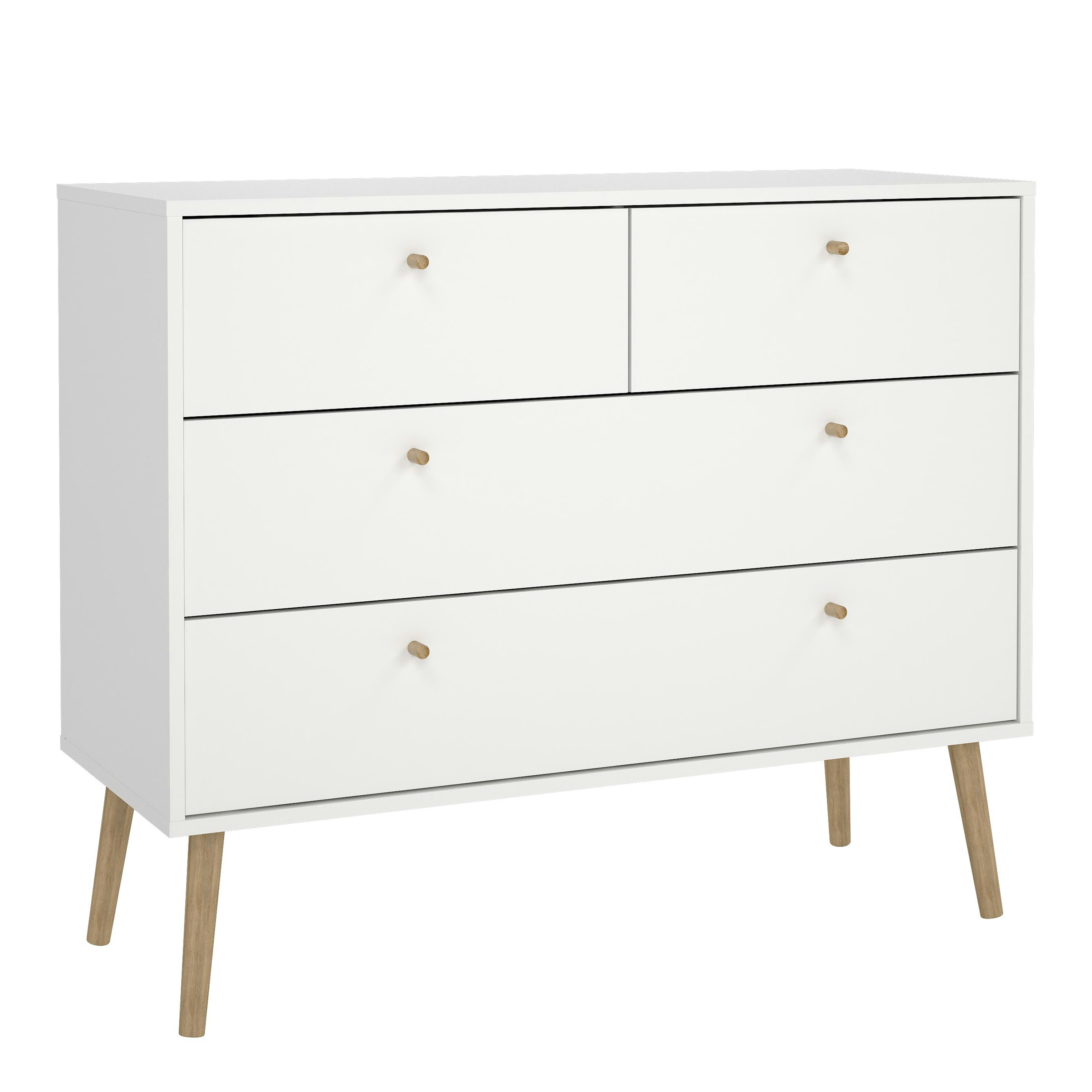 Furniture To Go White Cumbria Chest 2 + 2 Drawers - Matt - Melamine