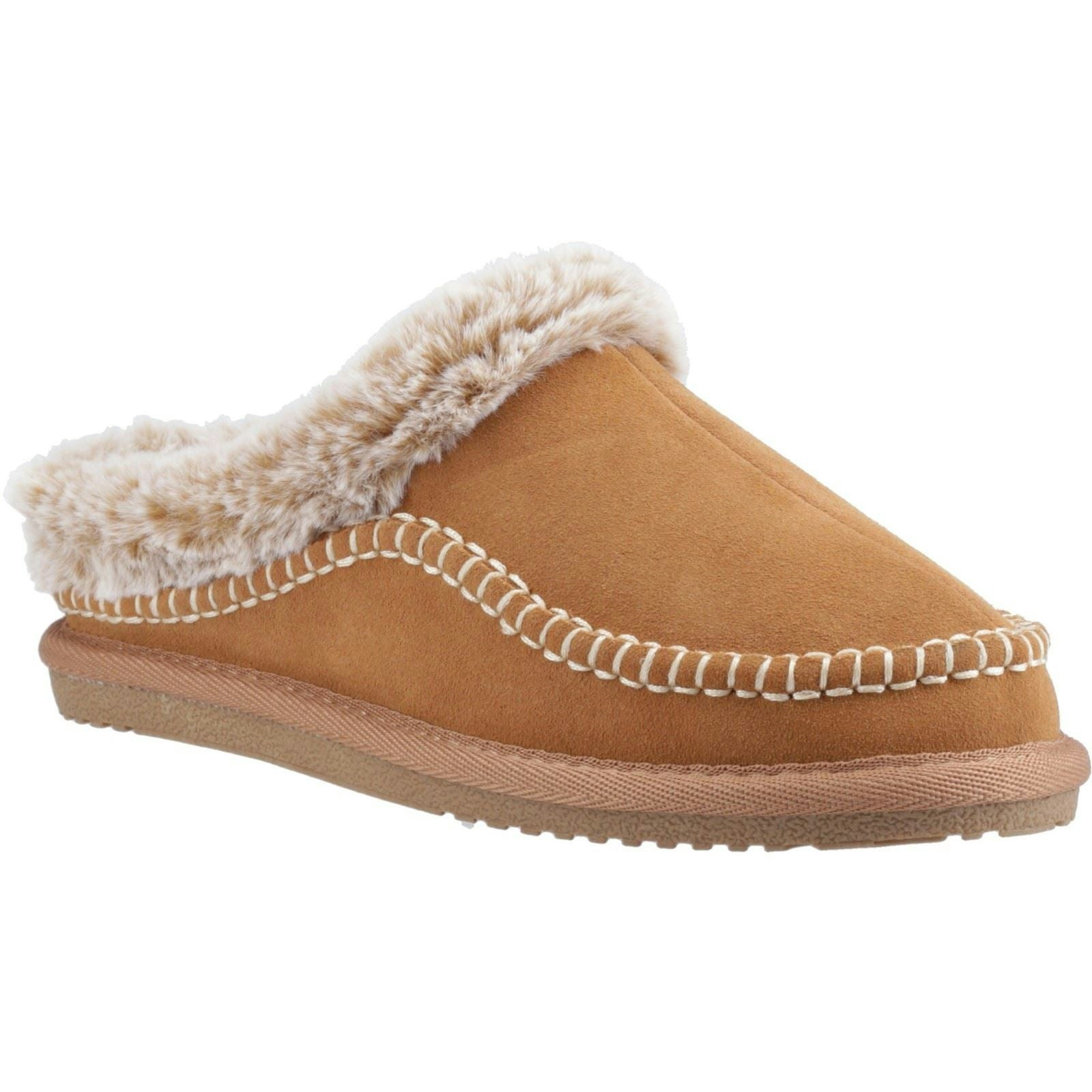 Hush Puppies Women's Anika Suede Tan Slippers - Size 3