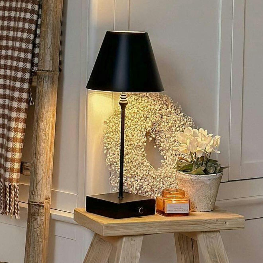 Rackhams Black Lustre Led Rechargeable Table Lamp