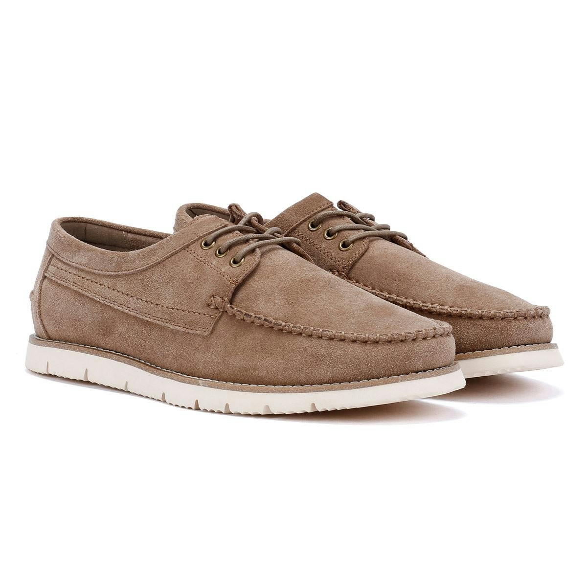 Ben Sherman Men's Soho Suede Stone Lace-Up Shoes - Uk 10 / Eu 44 / Us 11