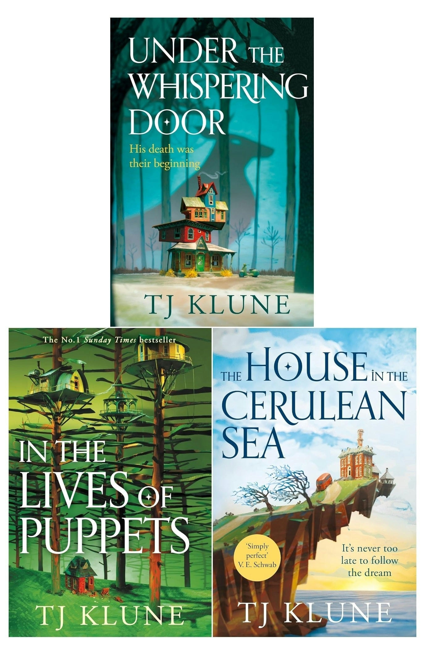 Tor Dark Tj Klune 3 Book Set In The Lives Of Puppets, Under The Whispering Door, House In The Cerulean Sea