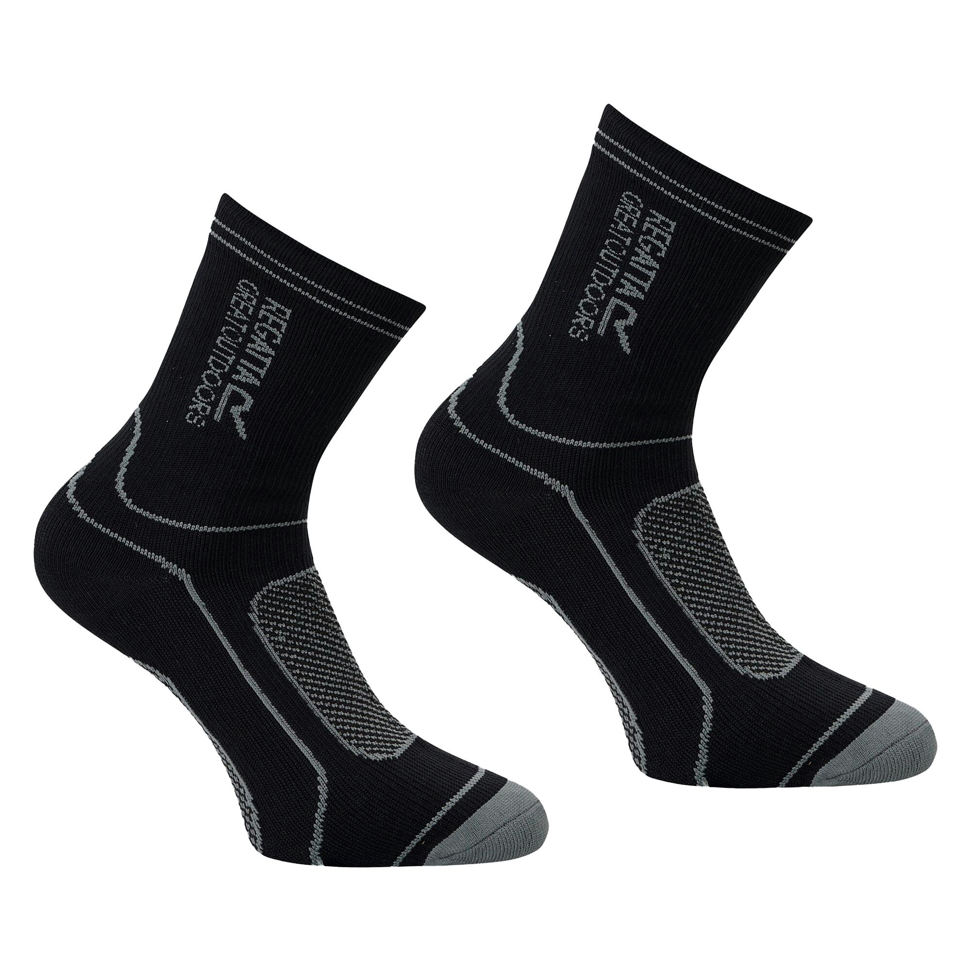 Regatta Unisex Black Adult Waterproof Crew Socks - /Granite - /Granite - 9 Uk-10 Uk - 100% Mixed