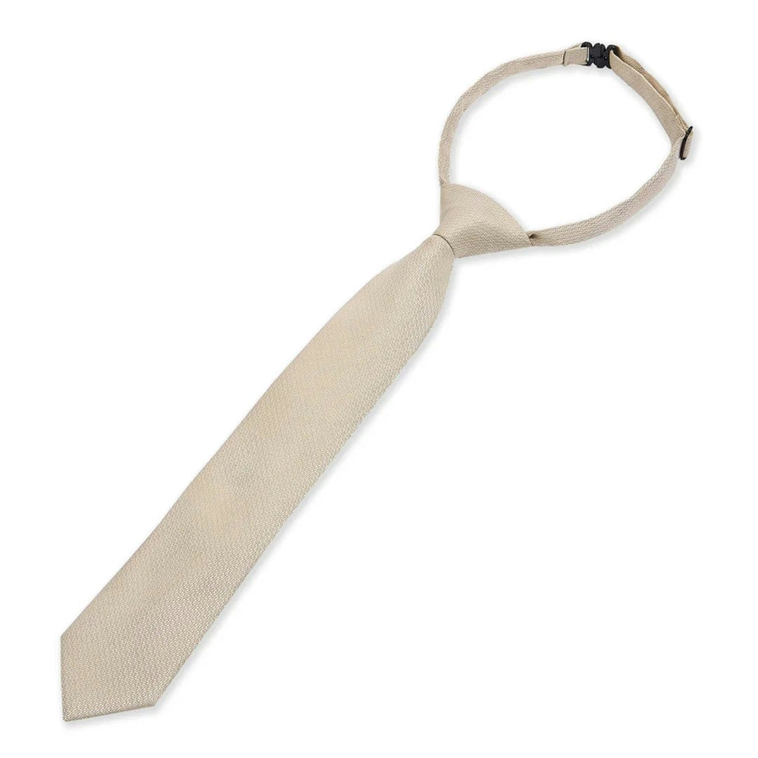 Paul Andrew Boys Textured Necktie Satin Silk Tie - Champagne