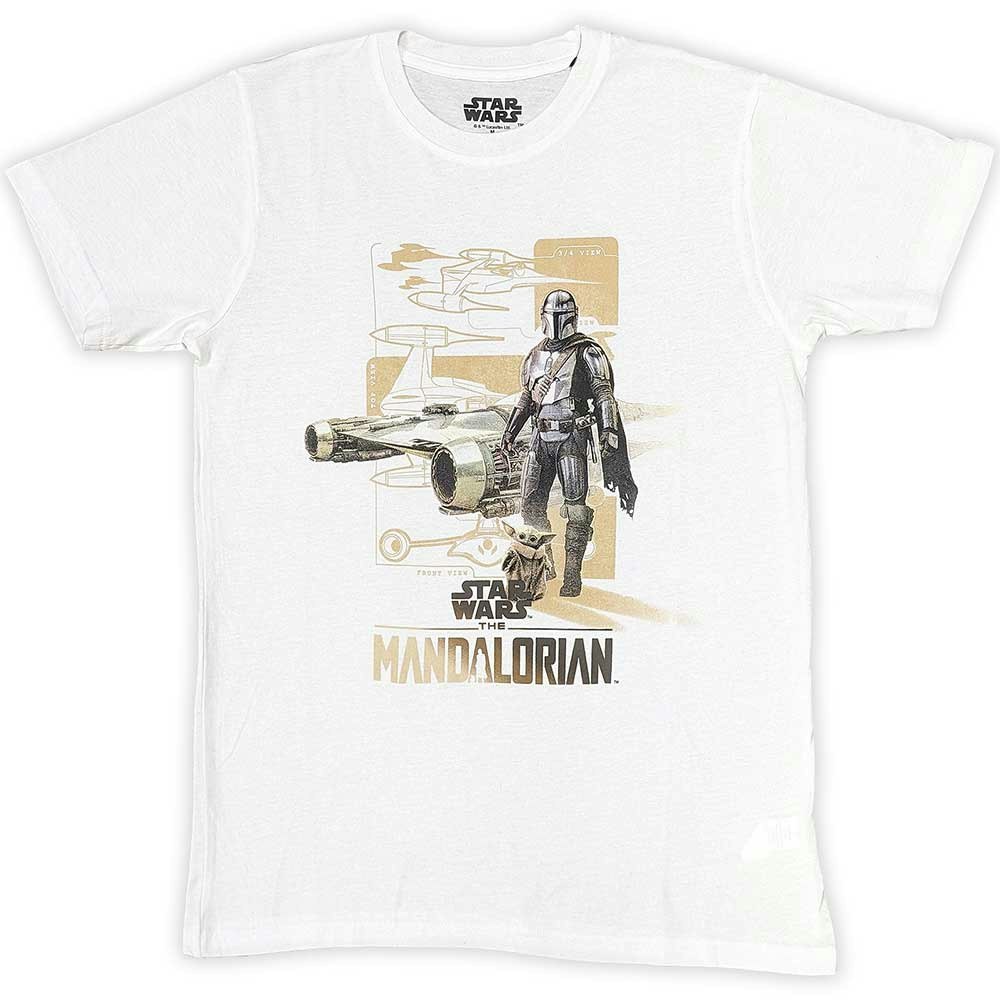 Paradiso Clothing Men's White Star Wars T Shirt The Mandalorian Din And Grogu New Official - Xxl