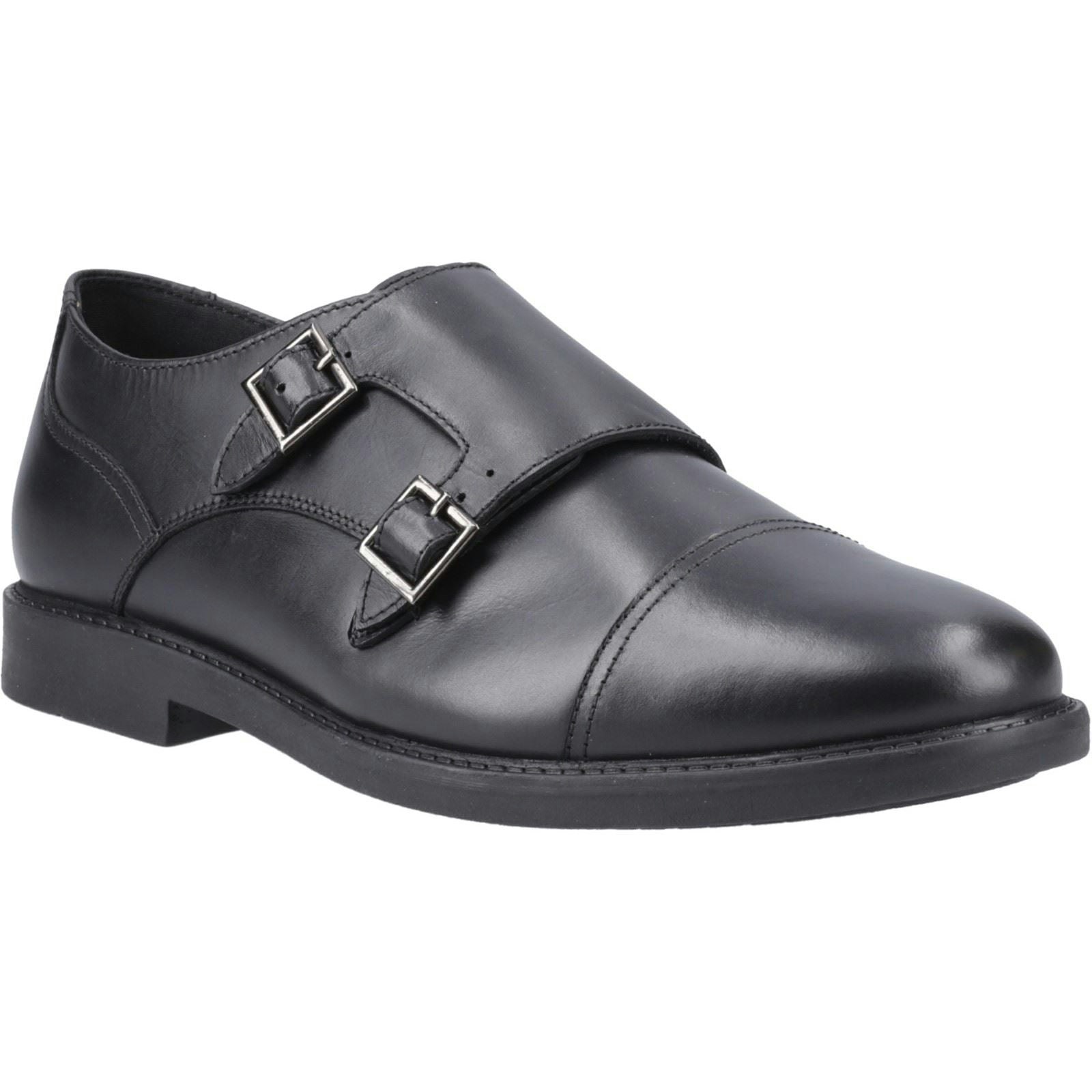 Hush Puppies Boys Black Tim Monk Leather 'S Shoes - Size 5