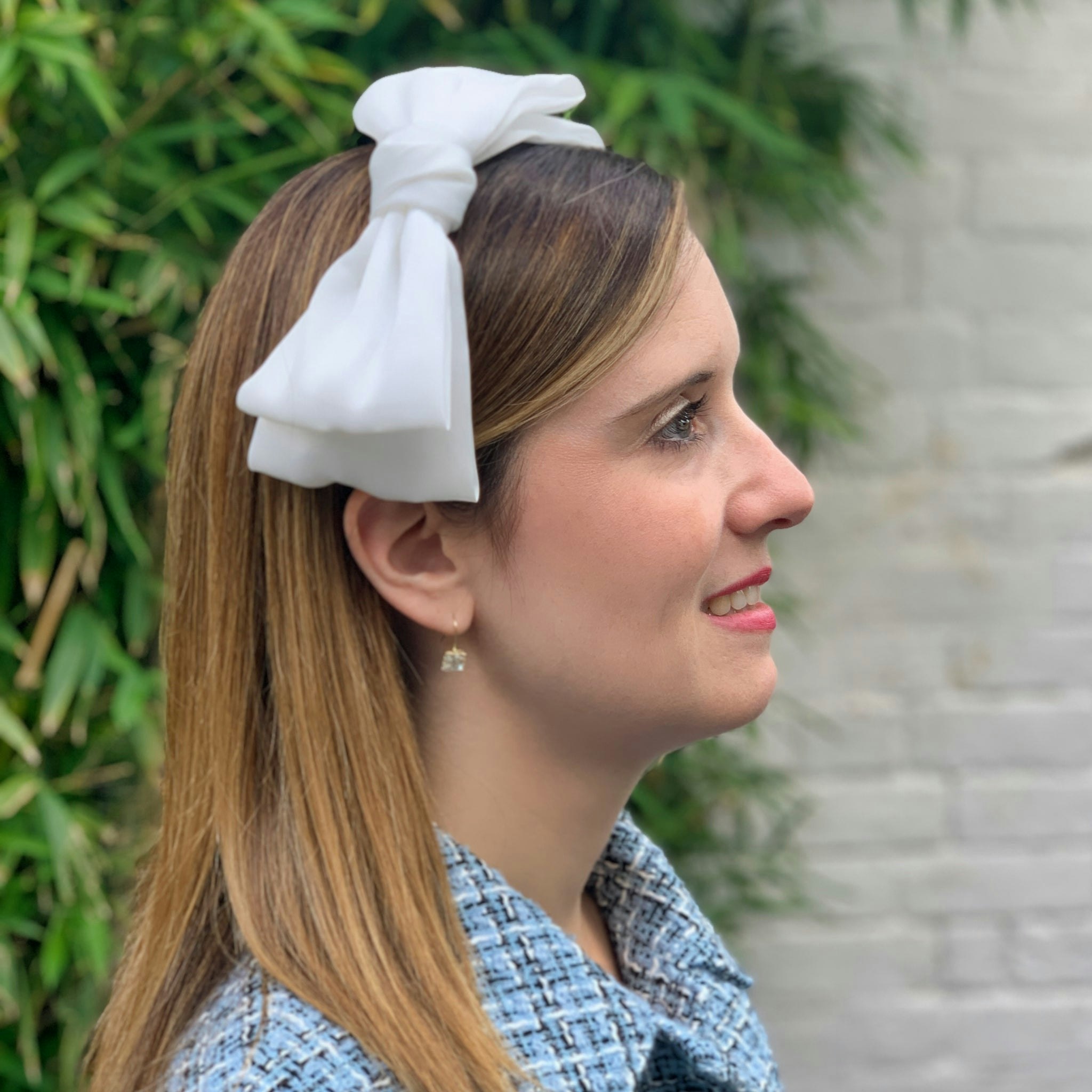 Queenmee Accessories White Fascinator Bow Headband