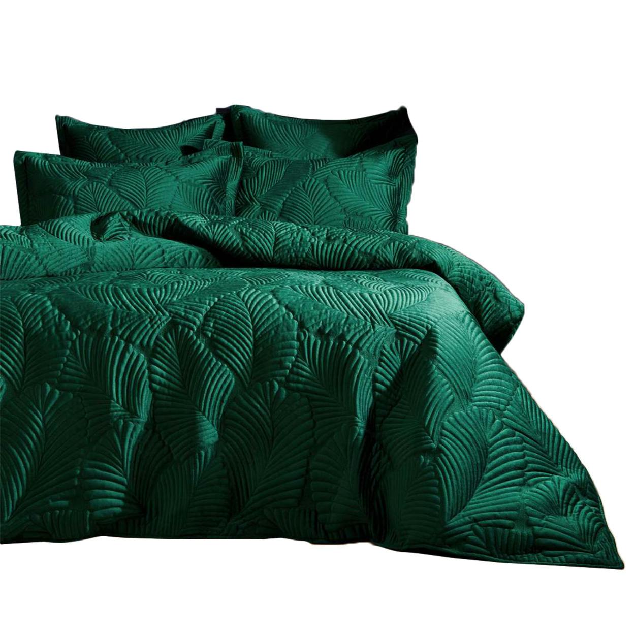 Paoletti Green Palmeria Contemporary Oxford Pillowcase - Emerald - 50Cm X 75Cm - Emerald - 100% Mixed