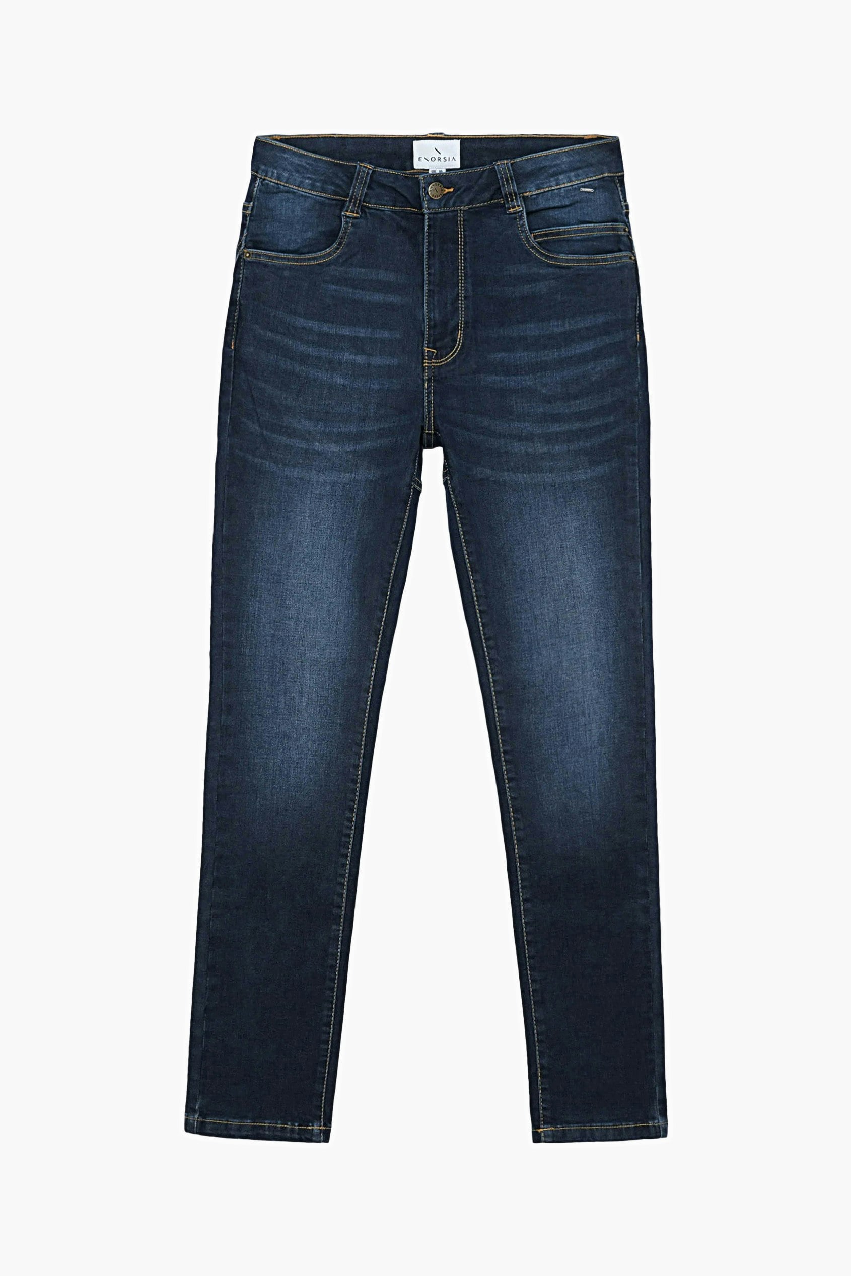 Enorsia Blue Mid Waist Skinny Jeans - 10 - 70% Cotton, 25% Poly, 2.8% Viscose, 2.2% Spandex - Deep